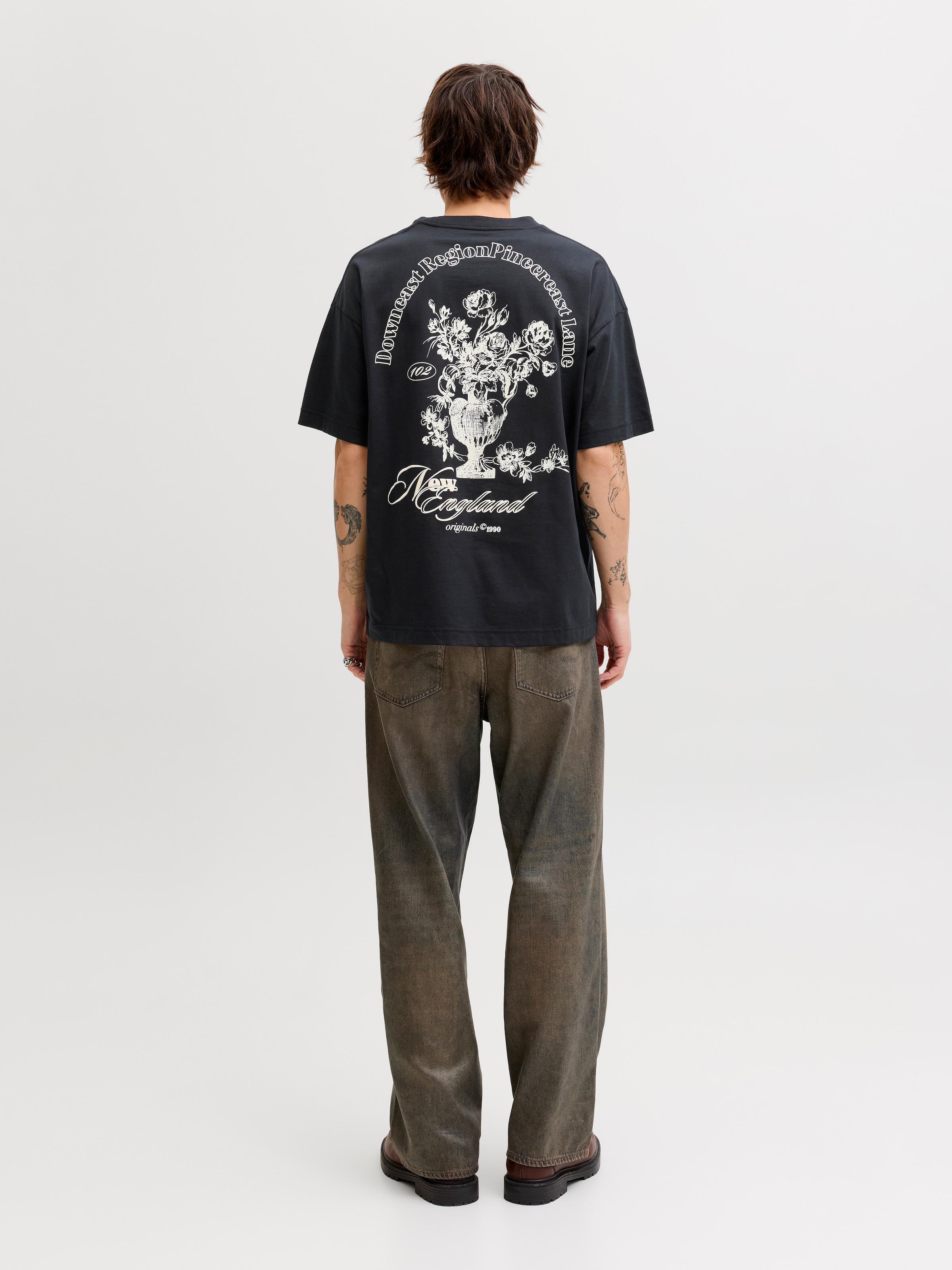 Jack & Jones Kurzarmshirt »JORMAINE BACK TEE SS CREW NECK SN« Baumwolle, relaxed fit