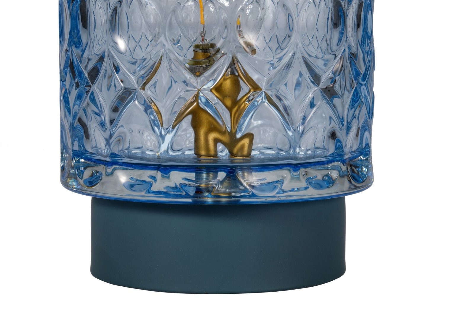 Pauleen LED Tischleuchte »Chic Glamour mobile Blau Glas/Metall«, 1 flammig, Leuchtmittel E14 | LED fest integriert, E14, Timer Batterie