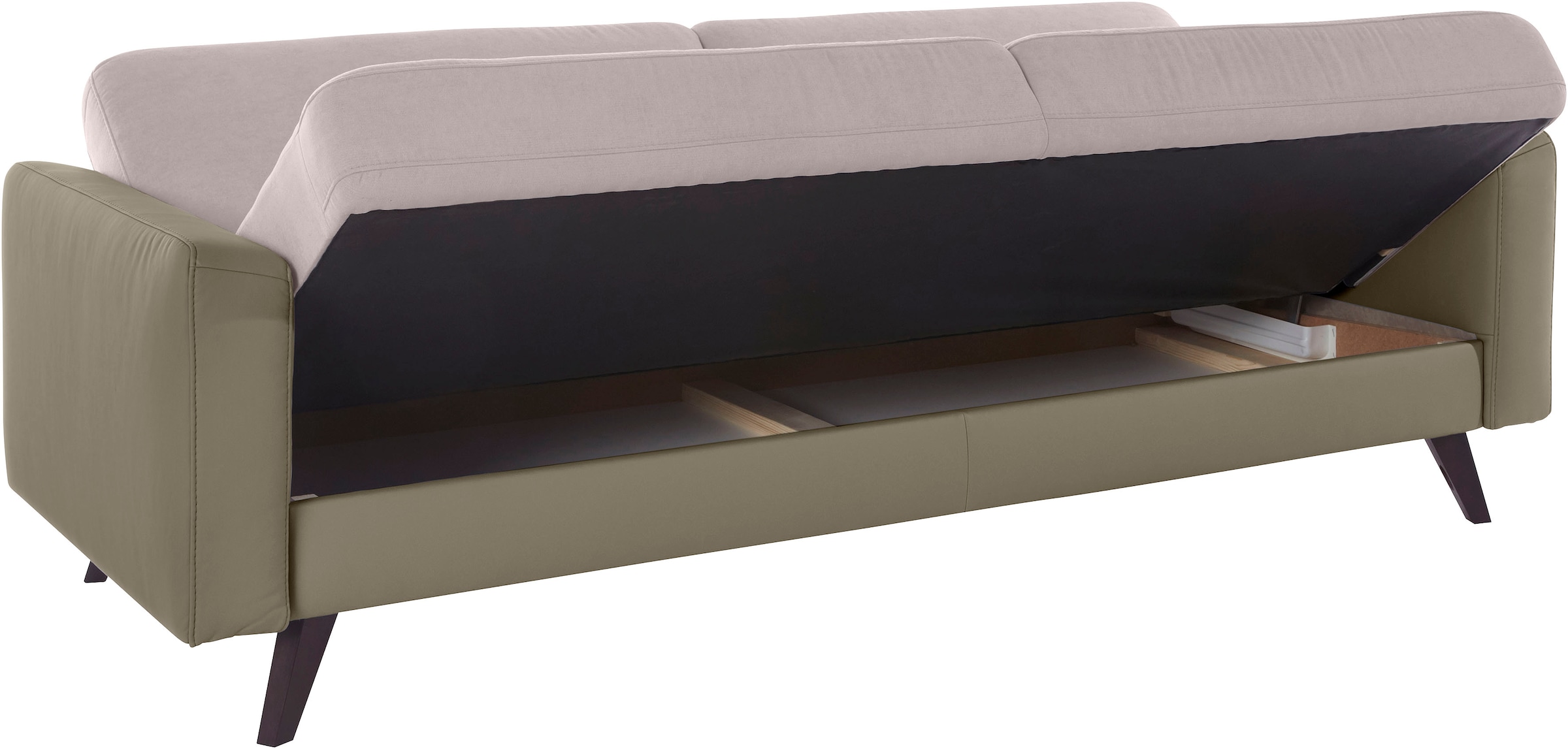 exxpo - sofa fashion 3-Sitzer »Samso, elegant und bequem, toller Sitzkomfort, Schlafsofa«, Kippcouch, inklusive Bettfunktion und Bettkasten, Komfortsitzhöhe 49cm