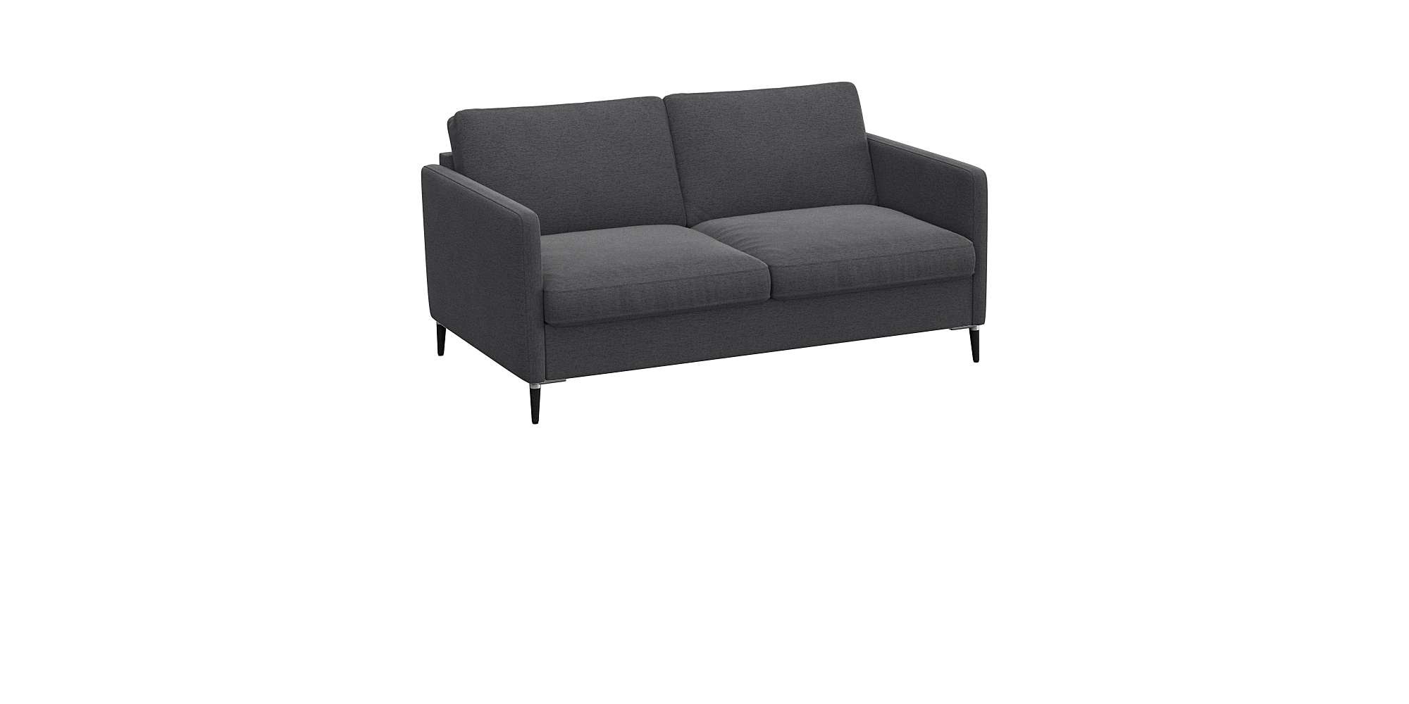 FLEXLUX 2-Sitzer »Fiore, super Sitzkomfort durch Kaltschaum im Sitz« schmale Armlehnen, Füße Alu+schwarz