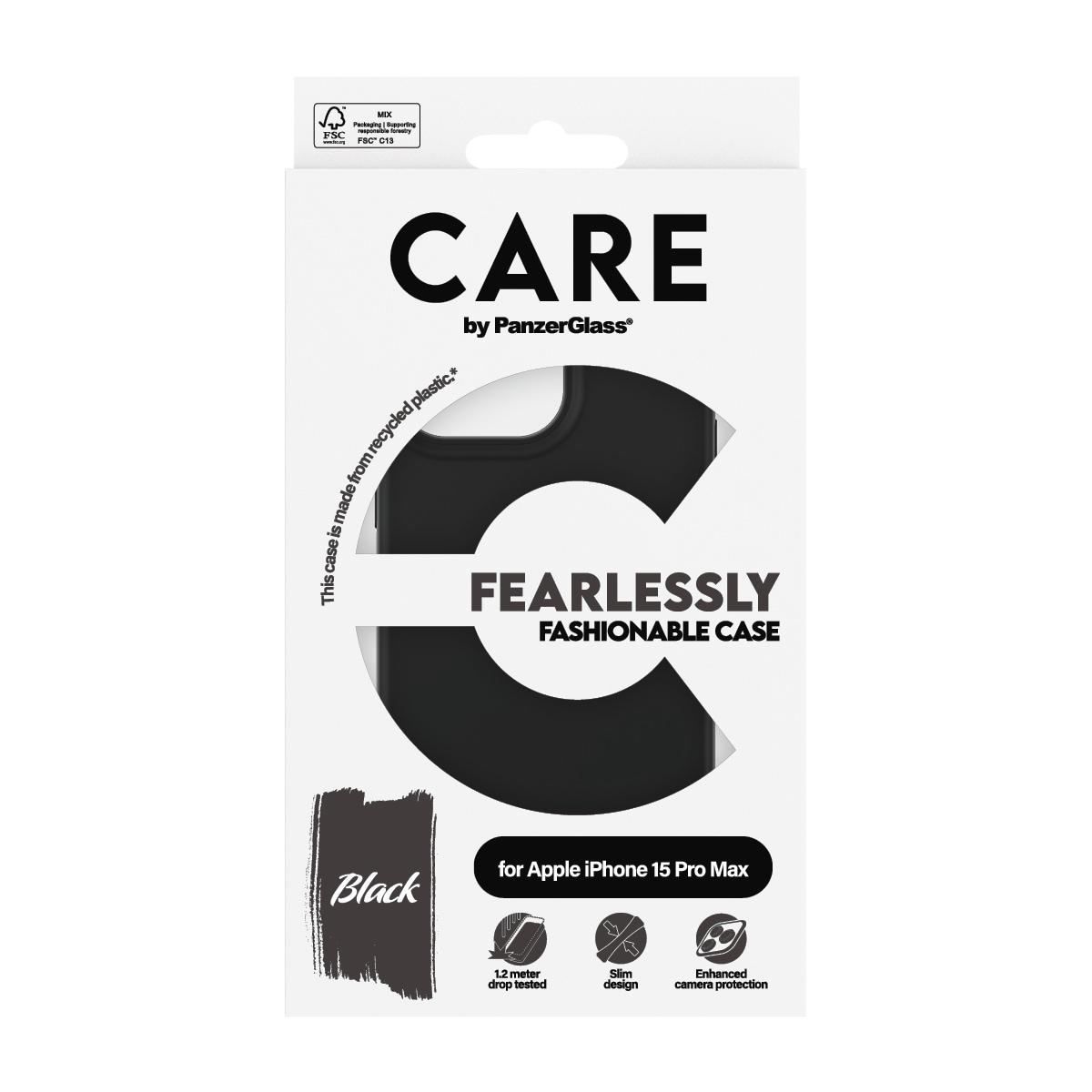 Handyhülle »Fearlessly Fashionable Case für Apple iPhone 15 Pro Max Fashion Black«, Backcover, Schutzhülle, Handyschutzhülle, Case, Schutzcase, stoßfest