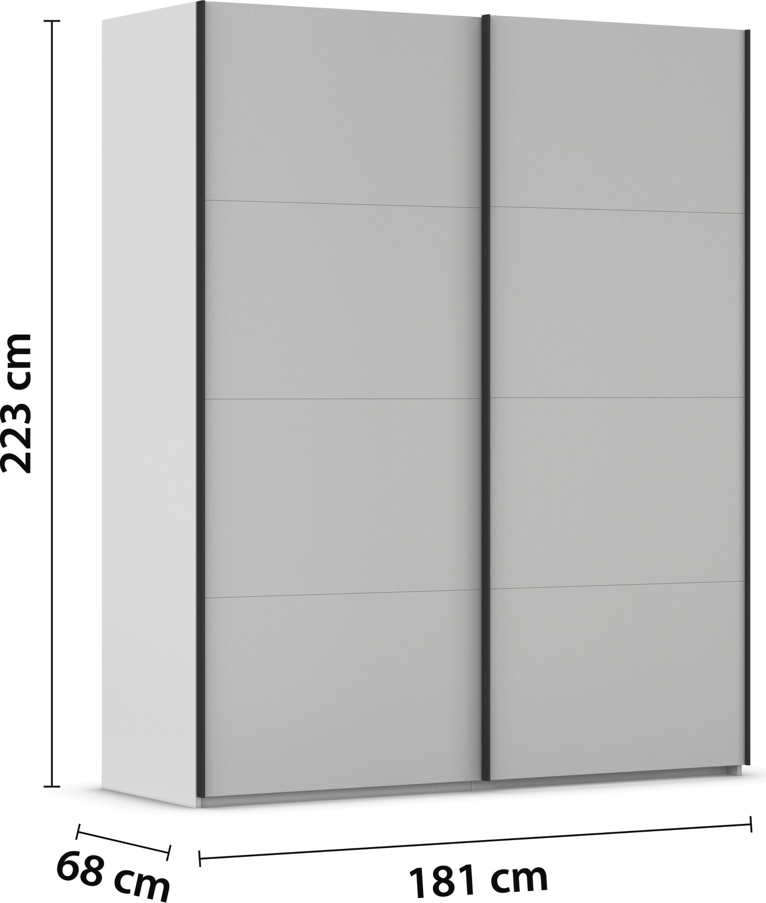 rauch Schwebetürenschrank »Kleiderschrank Schrank Garderobe Schlafzimmerschrank SCALE-FYRA« edle viergeteilte Türen viele Farben und Griff-Farben MADE IN GERMANY