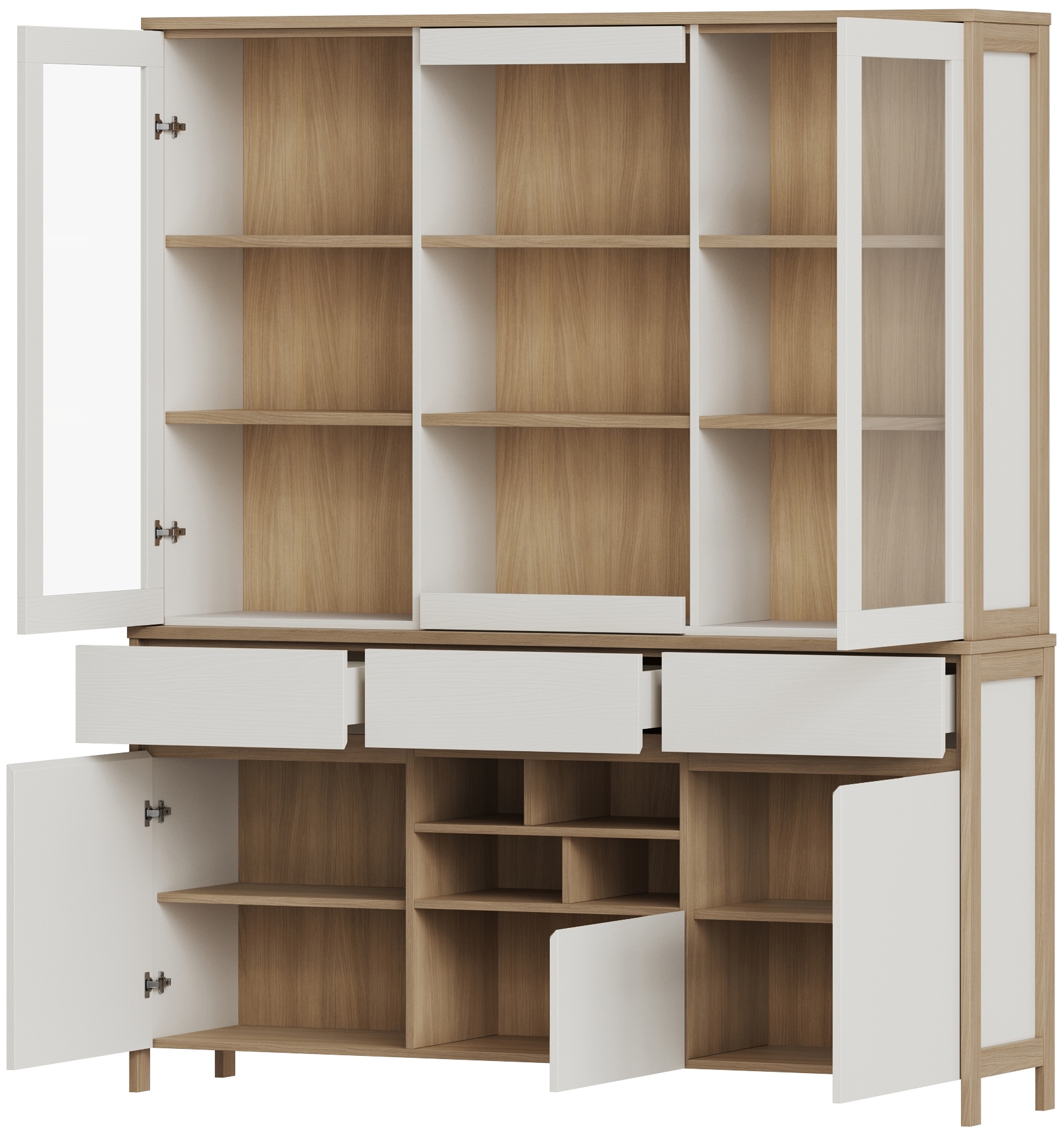 Home affaire Buffet »Stranda, Hochschrank im Scandi-Style, moderner Schrank« Rahmenoptik, ausreichend Stauraum, vielseitig einsetzbar, 164 cm breit