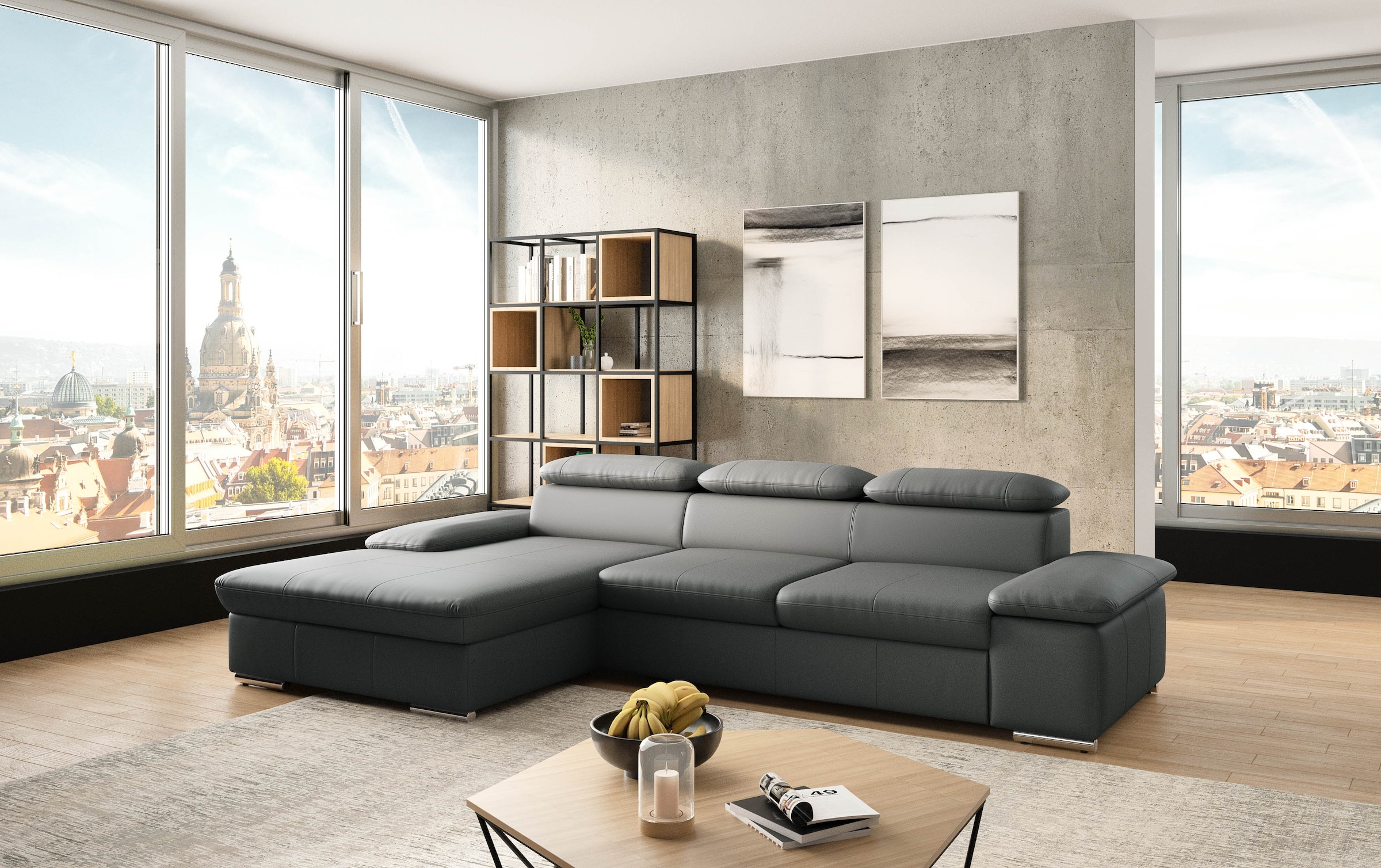 sit&more Ecksofa »Valantine L-Form«, inkl. Kopf- und Armteilverstellung, wahlweise mit Bettfunktion