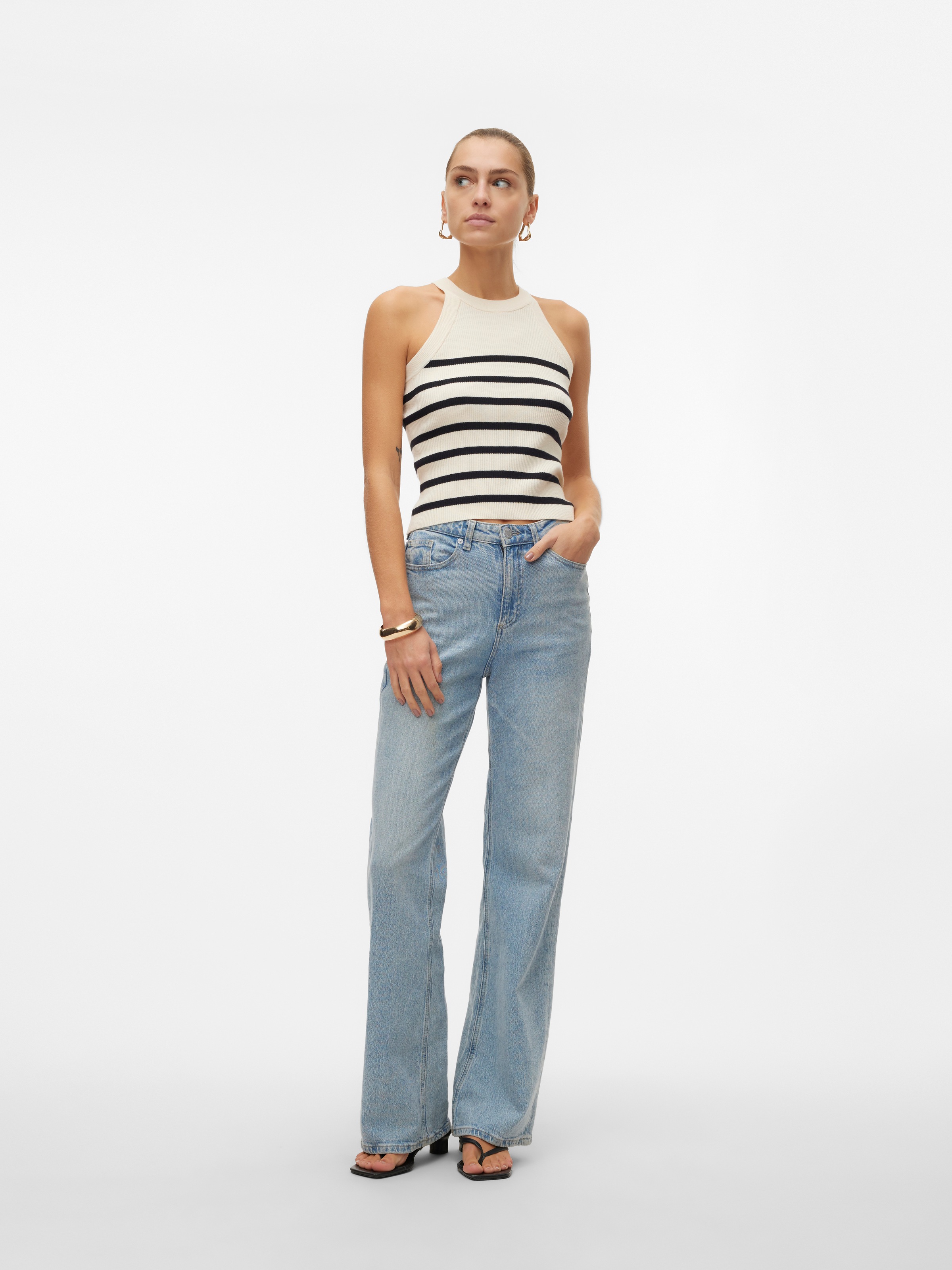 Vero Moda Stricktop »VMSABA RIB SL O-NECK TOP GA NOOS«