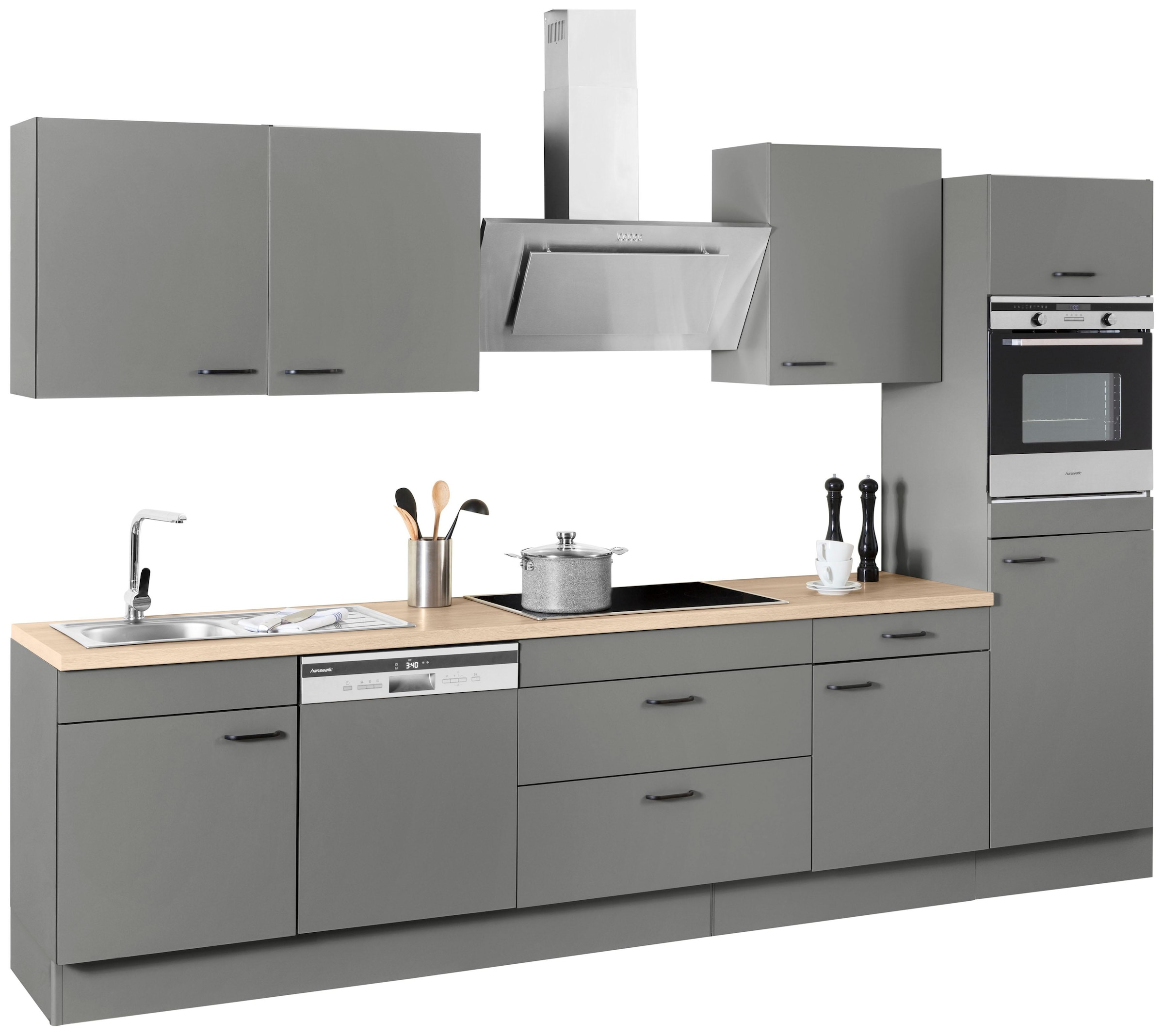 OPTIFIT Küchenzeile bequem großen kaufen »Elga«, Breite Premium-Küche, Soft-Close-Funktion, cm 330 Vollauszügen