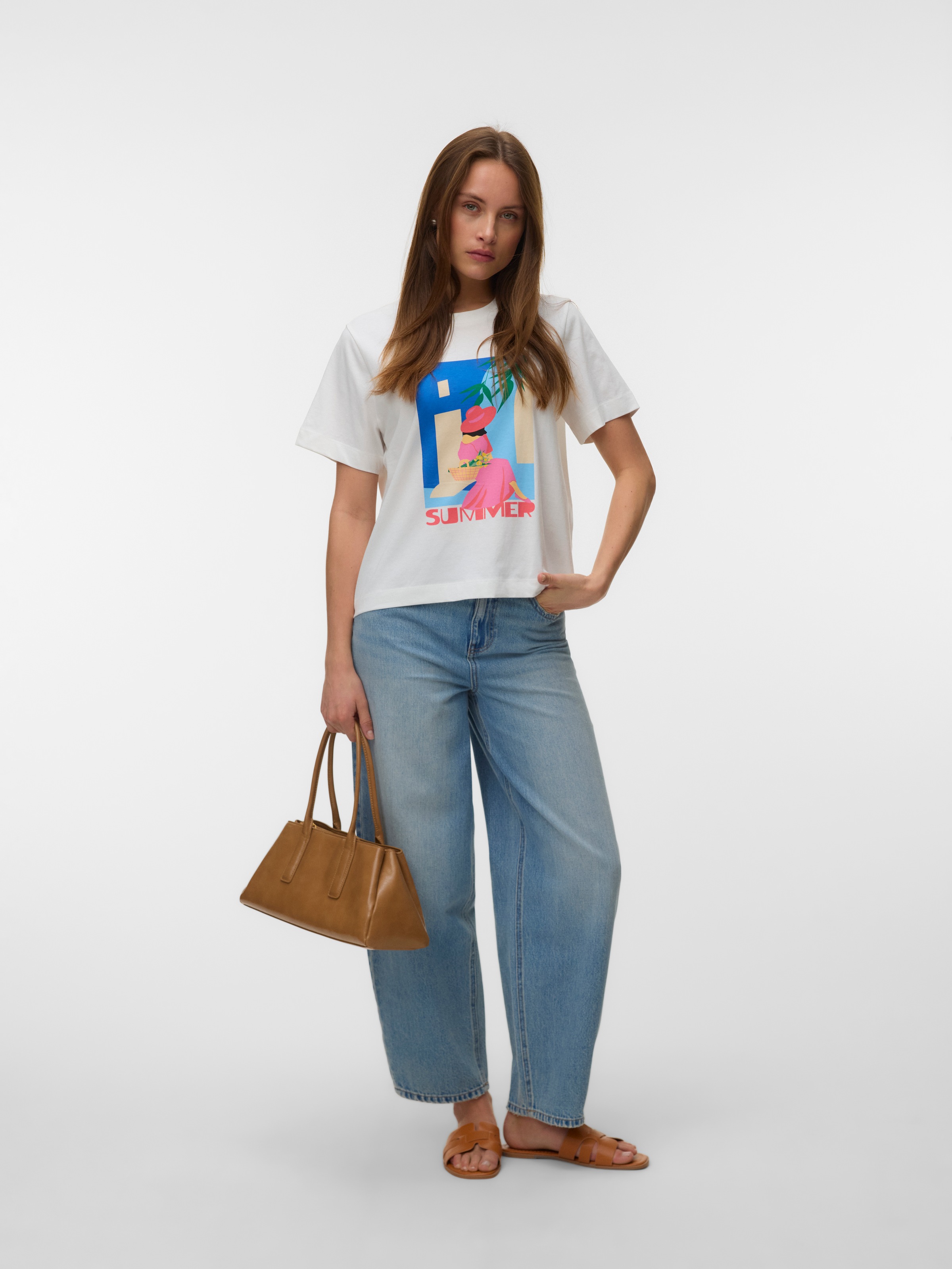 Vero Moda Kurzarmshirt »VMSALLI METTE SS TOP BOX JRS« Baumwolle, regular fit