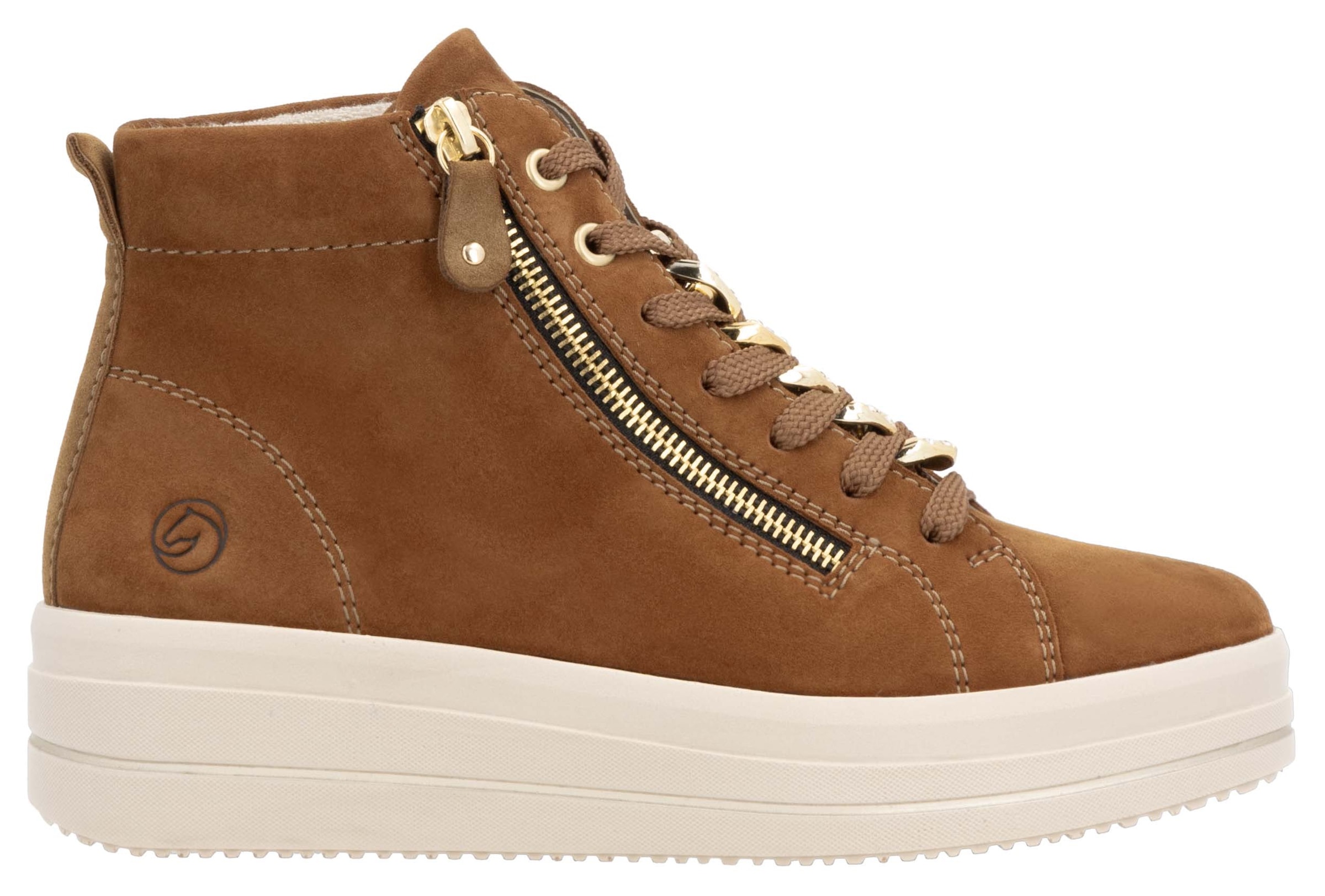 Remonte Plateausneaker »Elisabeth Hurley-Collection«, Freizeitschuh, High-Top-Sneaker, Schnürer, seitlicher Reißverschluss