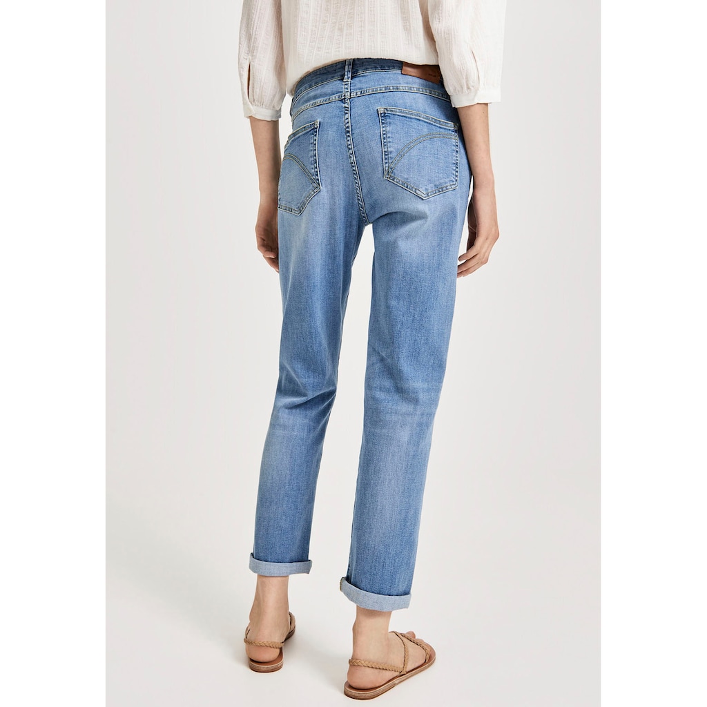 OPUS Boyfriend-Jeans »Louis«, (2 tlg., mit Bindeband), mit Kordelzug