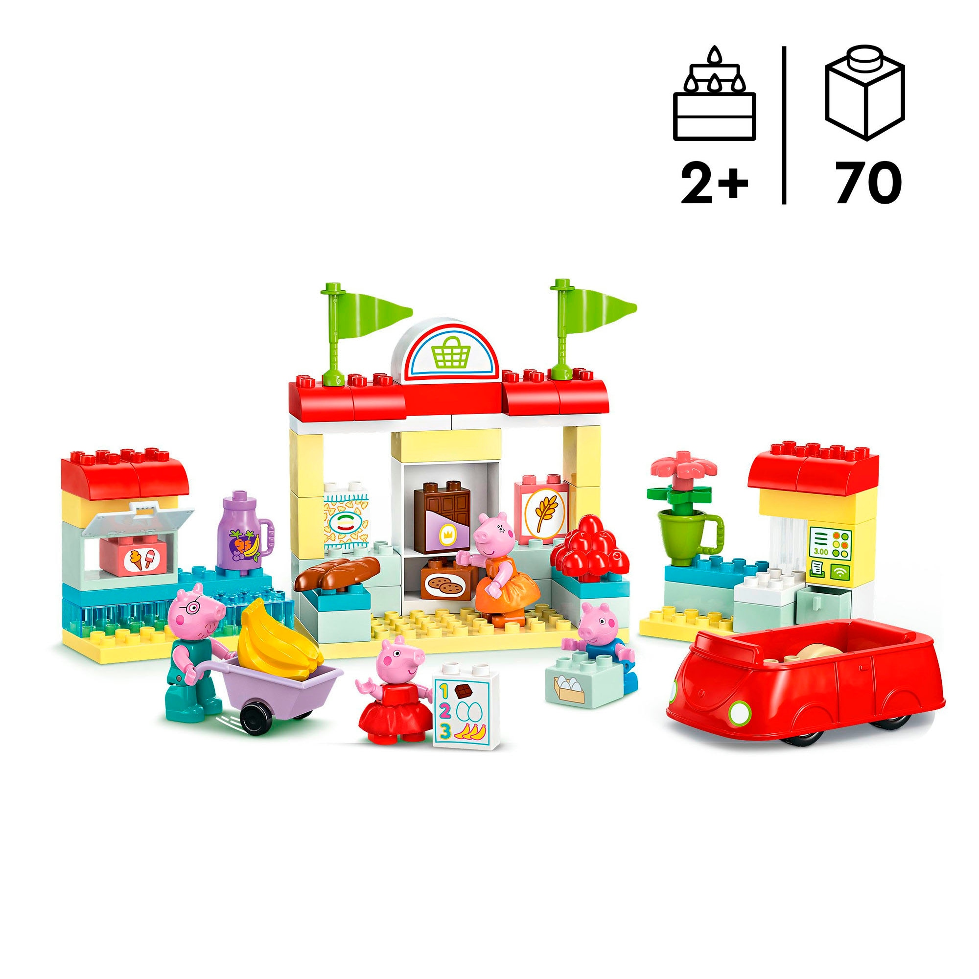 LEGO® Konstruktionsspielsteine »Peppas Supermarkt (10434), LEGO DUPLO Peppa Pig«, (70 St.), Made in Europe