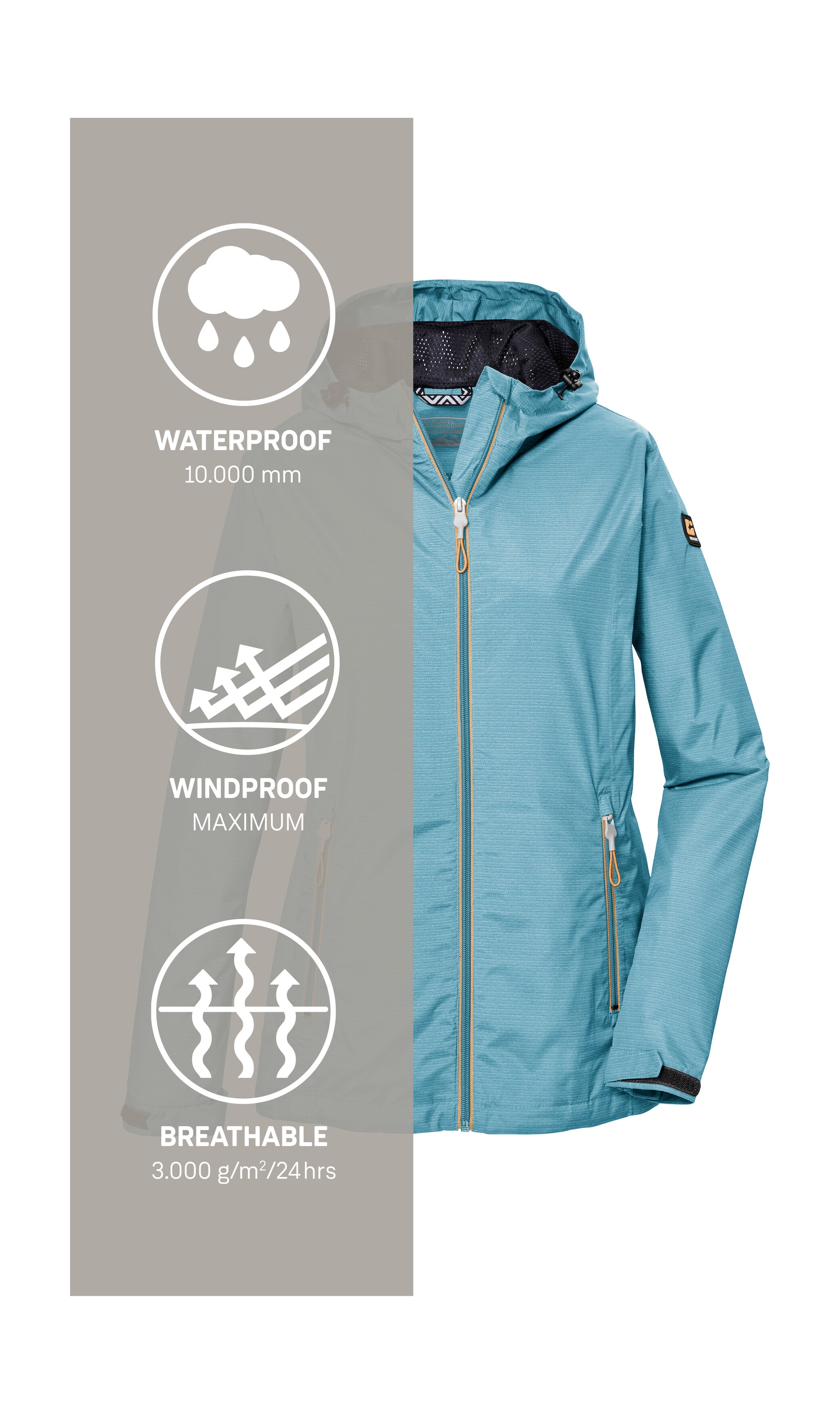 Killtec Outdoorjacke »KOS 108 WMN JCKT«, Leichte, wasser- und winddichte Damenjacke, PFAS-frei imprägniert