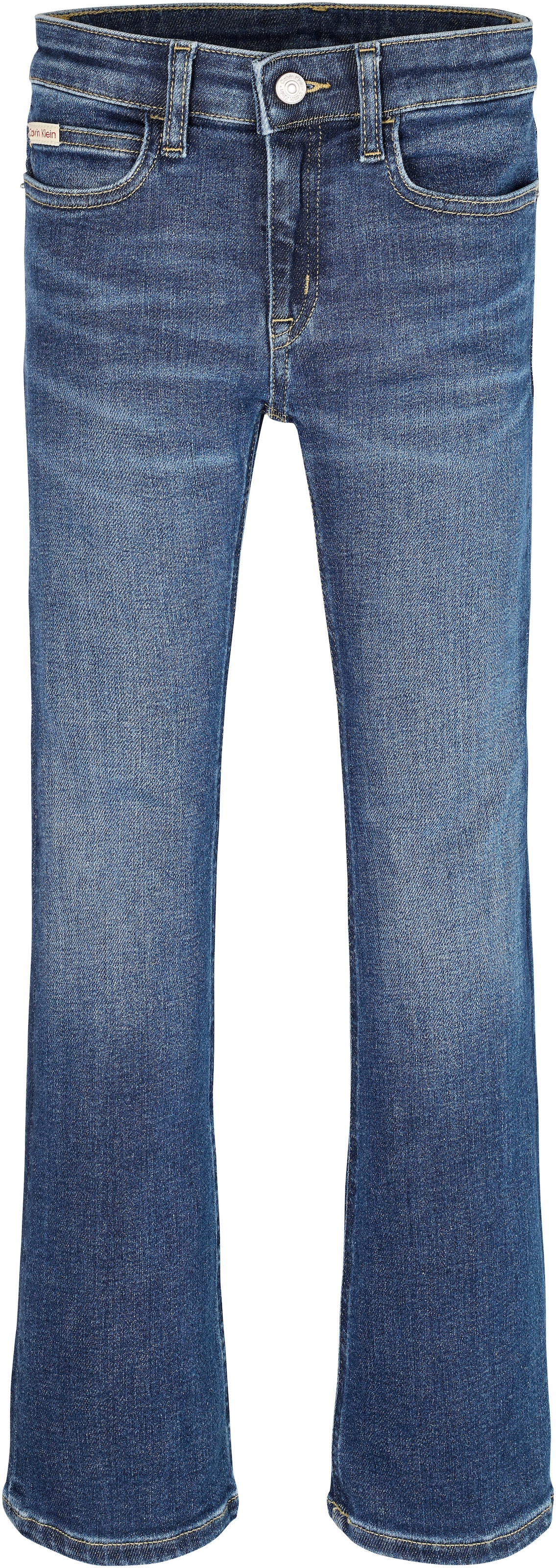 Calvin Klein Jeans Bootcut-Jeans »MR FLARE DARK BLUE VISUAL DENIM«, für Kinder bis 16 Jahre mit Logopatch
