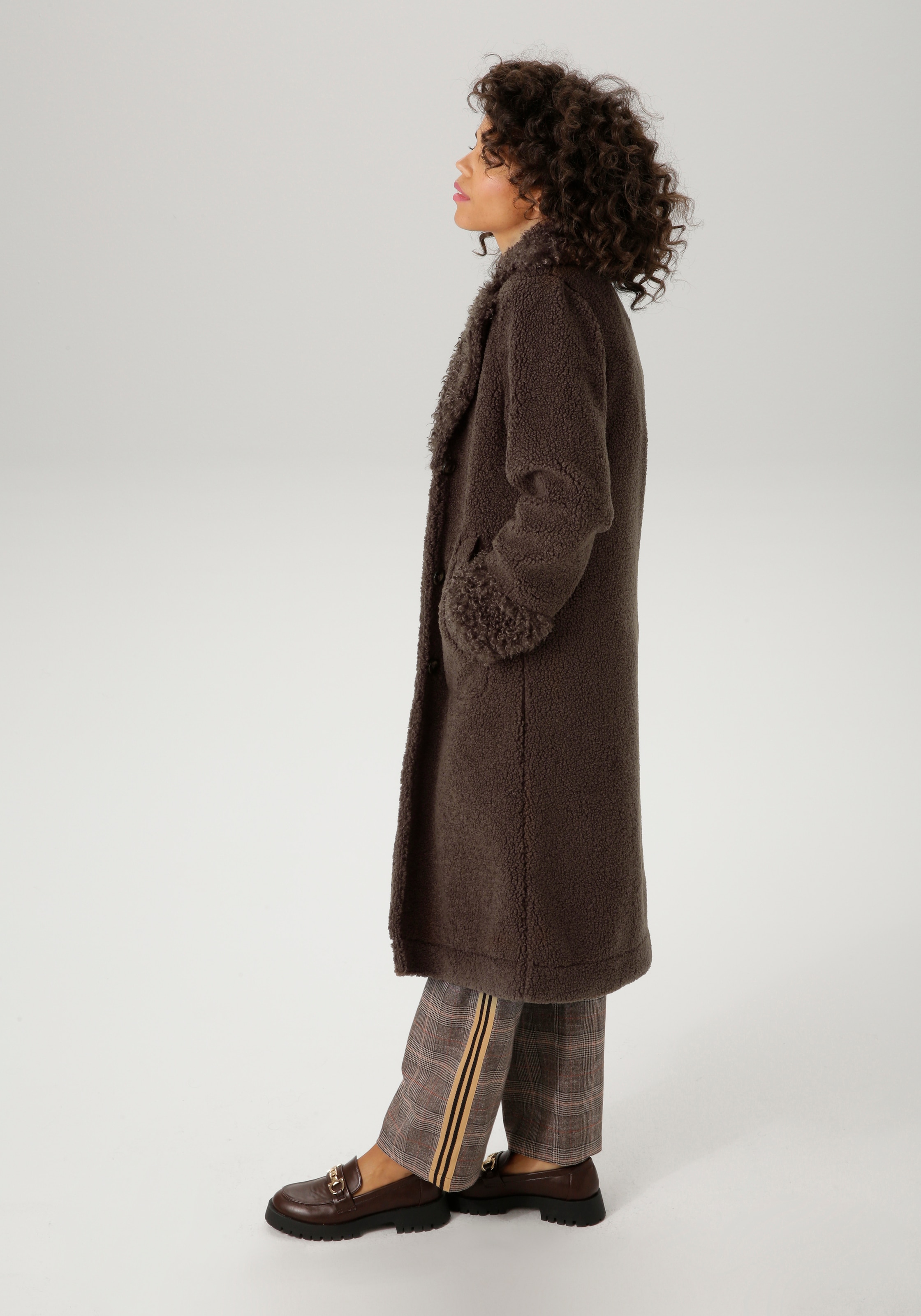 Aniston CASUAL Langmantel, mit "Locken" am Reverskragen und den Ärmeln - NEUE KOLLEKTION