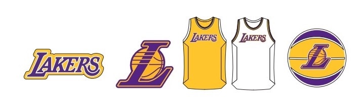 Crocs Schuhanstecker »Jibbitz™ NBA Los Angeles Lakers«, (Set, 5 tlg., Kein Spielzeug. Nicht für Kinder unter 3 Jahren geeignet), zum Anstecken