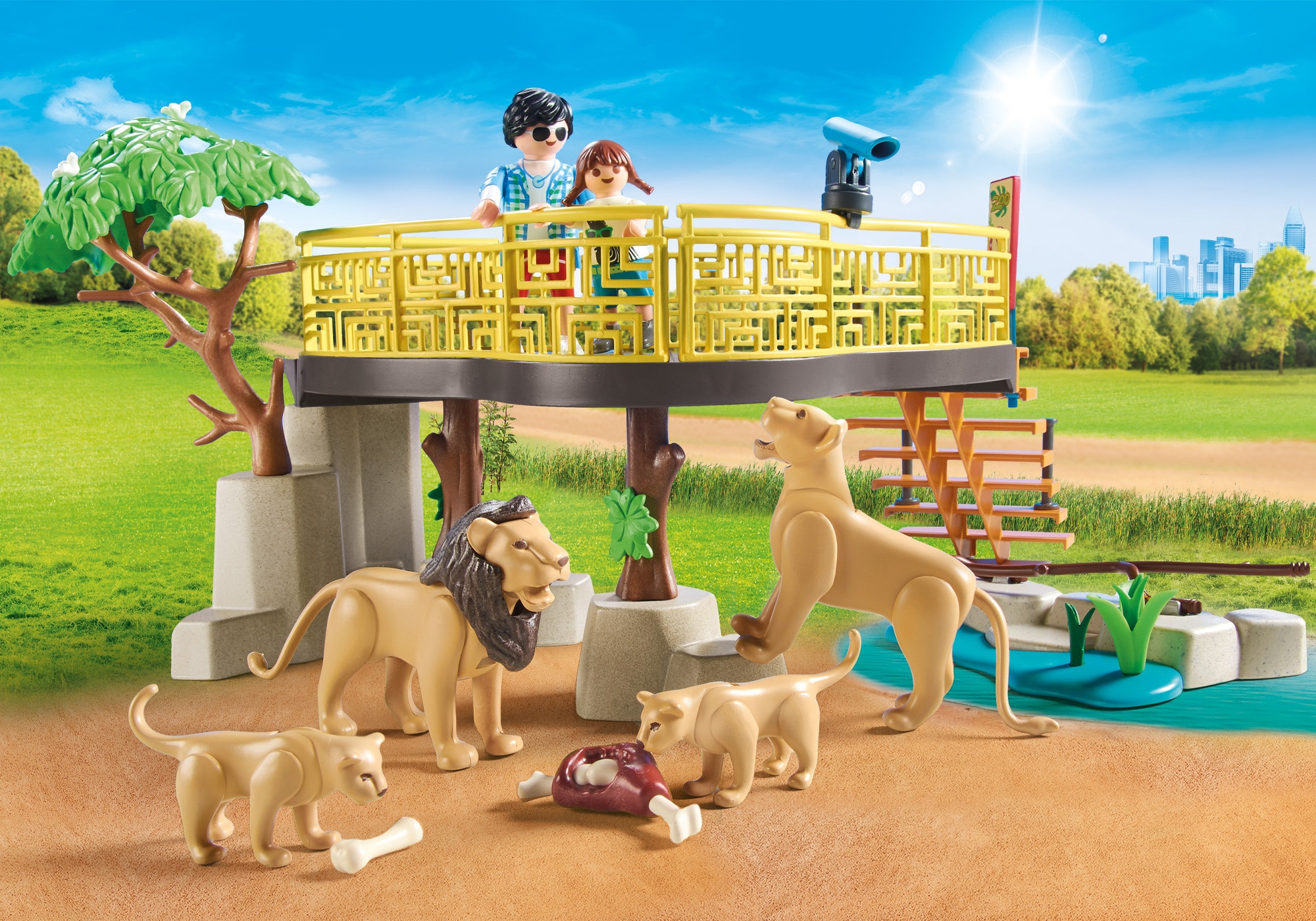 Playmobil® Konstruktions-Spielset »Löwen im Freigehege (71192), Family Fun«, (58 St.), Made in Germany