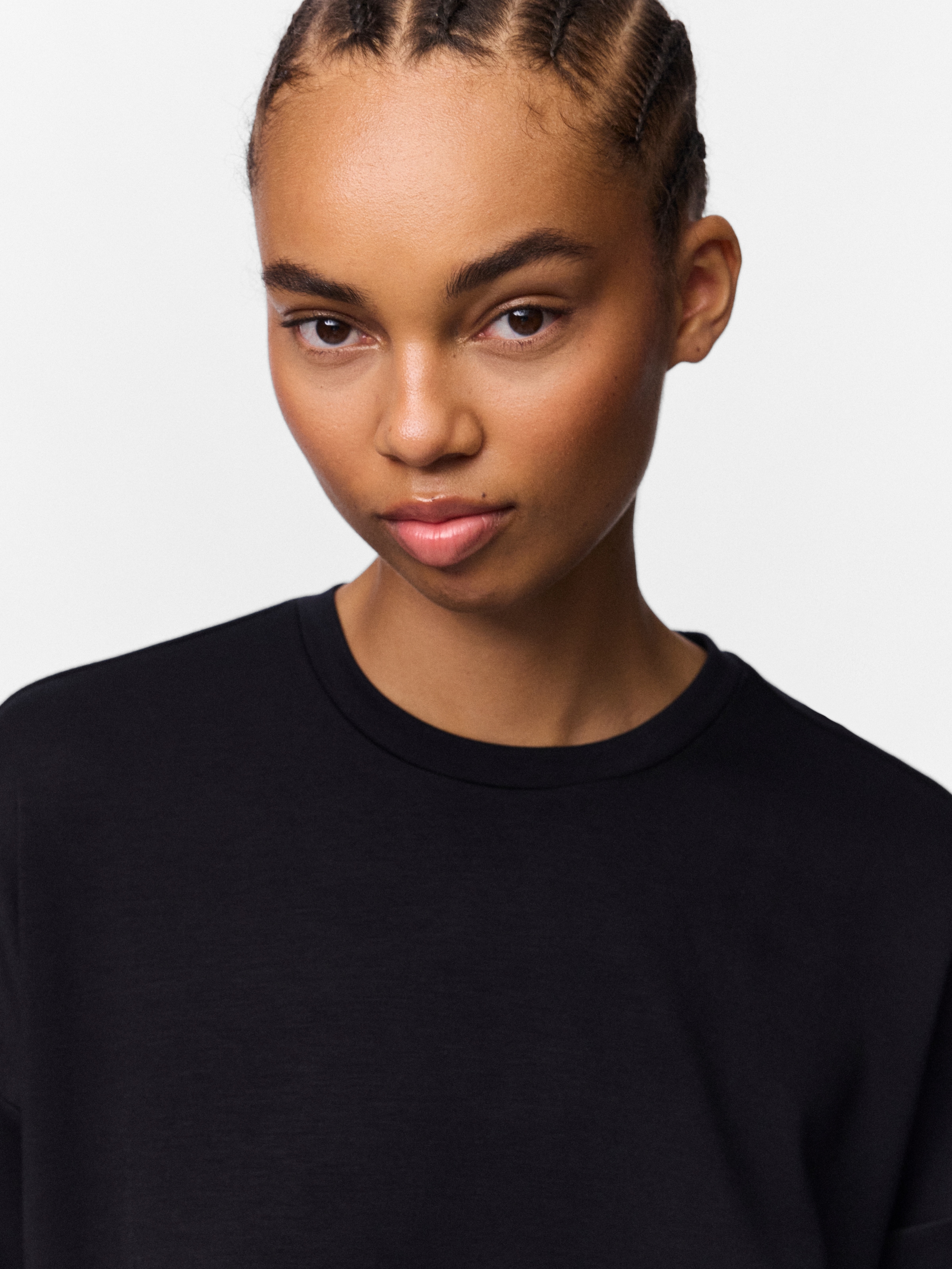 pieces Langarmshirt »PCMICHELLE SCUBA LS TOP SWT NOOS BC« Materialmix