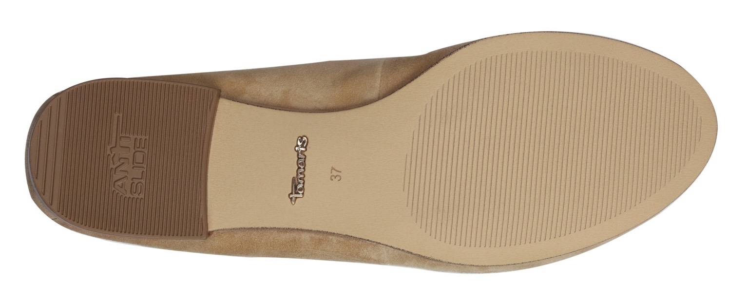 Tamaris Ballerina, Blockabsatz, Businessschuh, Schlupfschuh mit süßer Zierschleife