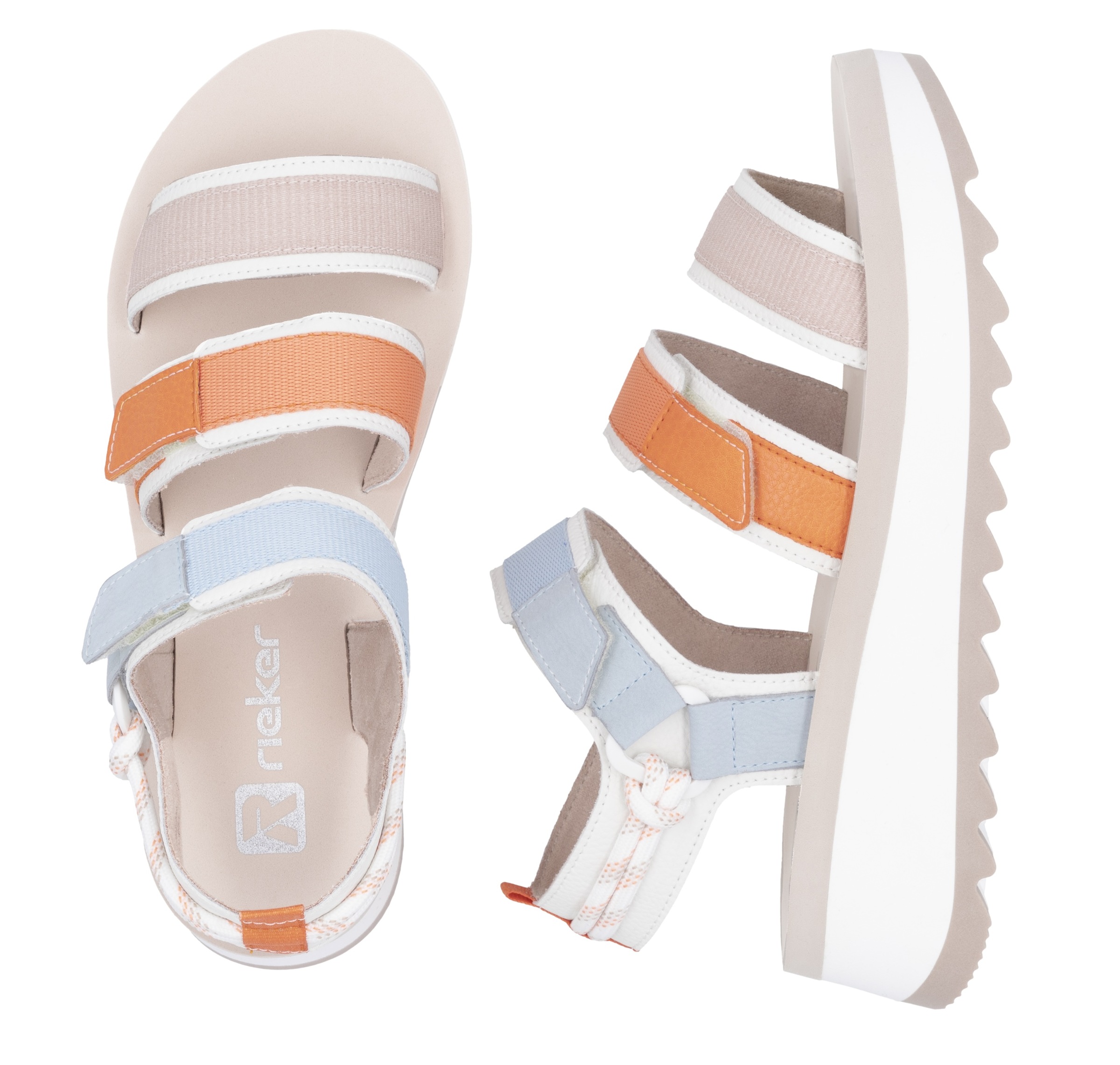 RIEKER Sport Plateausandale »Adelaide«, Sommerschuh, Outdoorsandale, Sandalette mit Klettverschlüsse
