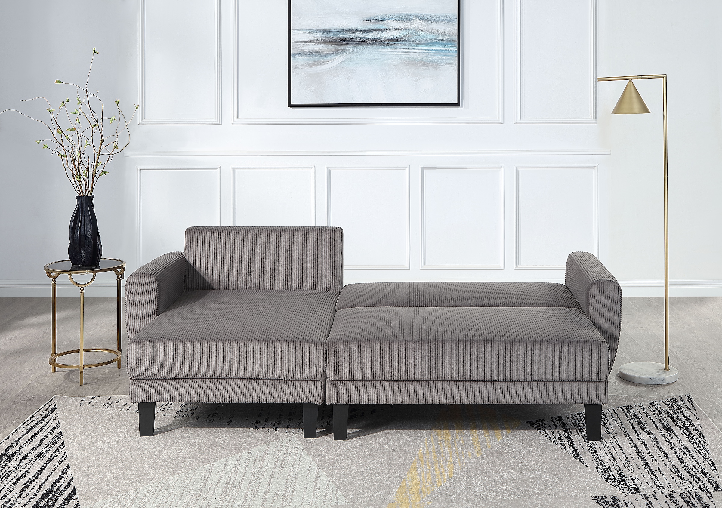 ATLANTIC home collection Ecksofa »Leonid L-Form«, mit Schlaffunktion und Bettkasten
