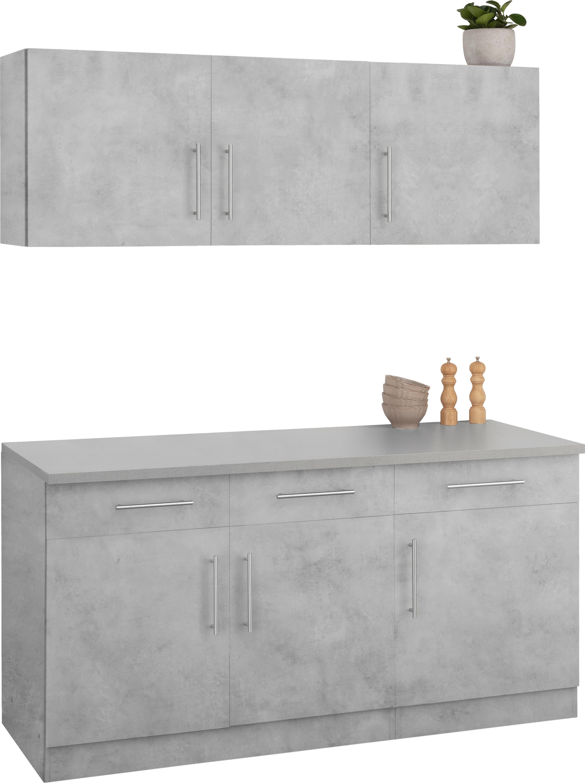 wiho Küchen Pantryküche »"Cali"«, ohne E-Geräte, Breite 160 cm