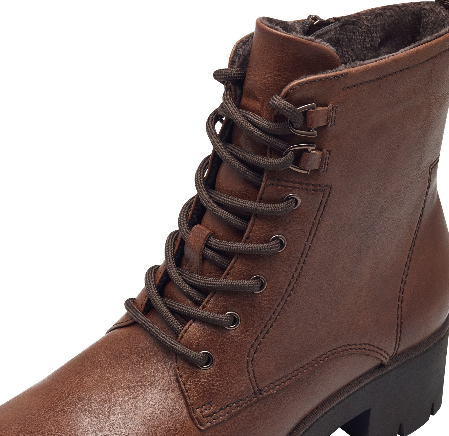 Tamaris Schnürstiefelette, Blockabsatz, Schnürboots mit Ösen und Ziernähten