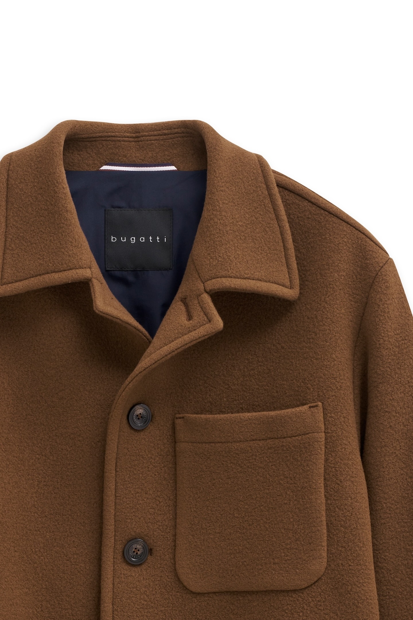 bugatti Hemdjacke »Regular Fit« mit Umlegekragen & Knopfleiste