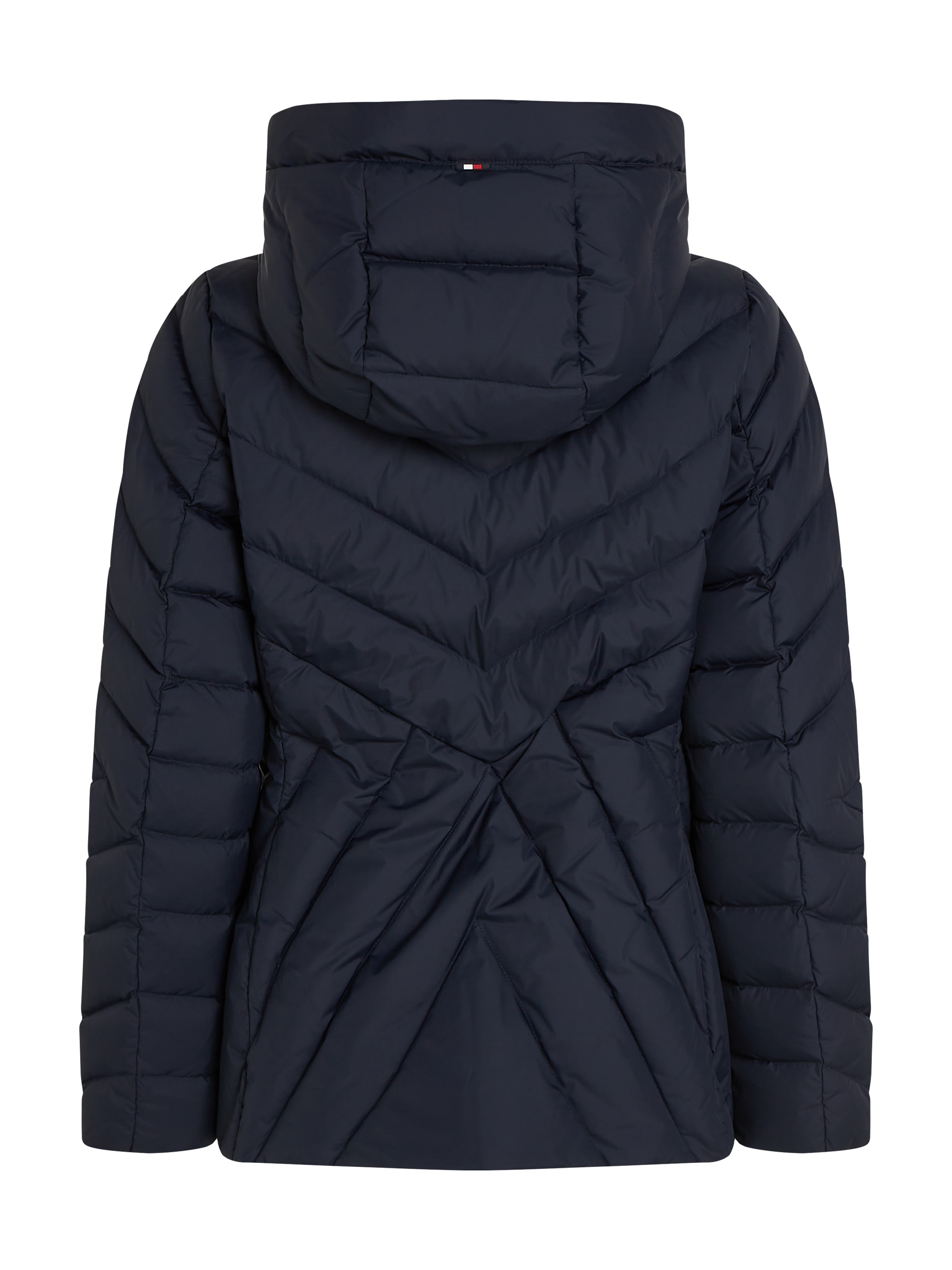 Tommy Hilfiger Steppjacke »CHEVRON MW PADDED JACKET«, mit Kapuze, mit mittelstarker Wattierung und Tommy Hilfiger Markenlabel