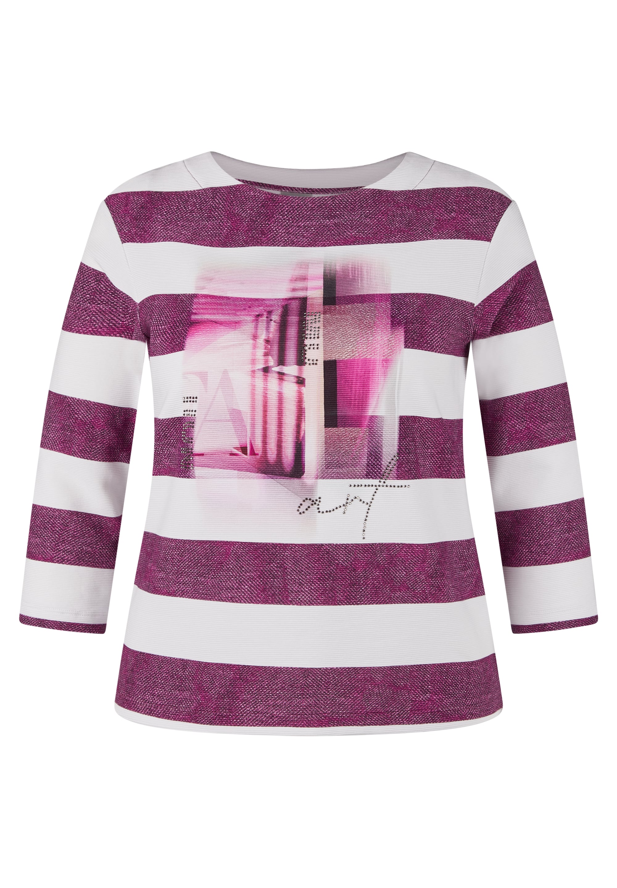 Rabe 3/4-Arm-Shirt im Streifen-Design und mit Print