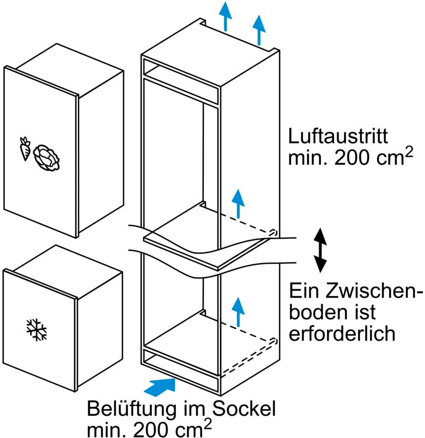 SIEMENS Einbaugefrierschrank »GI21VADE0«, iQ500, 87,4 cm hoch, 55,8 cm breit