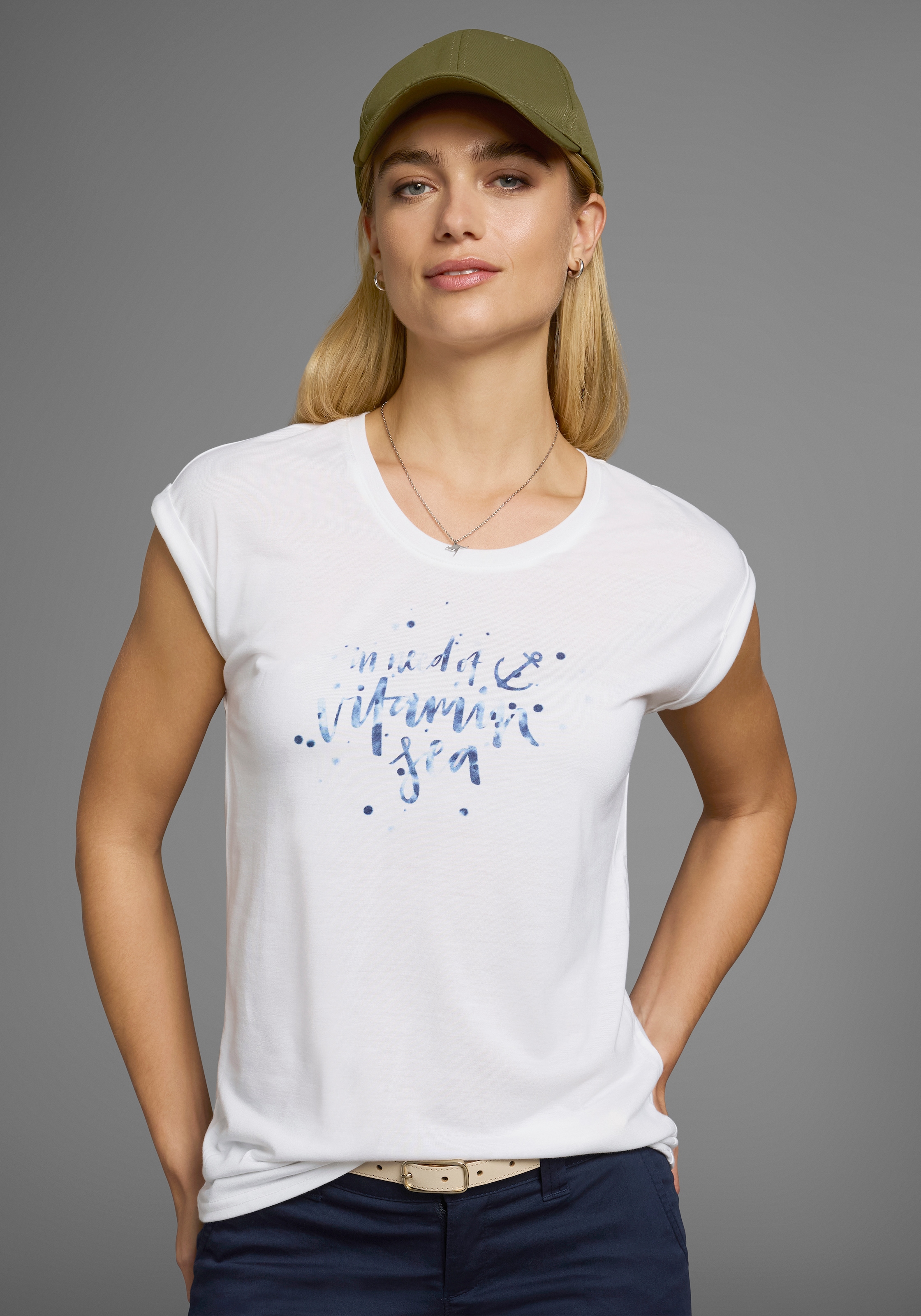Ocean Sportswear T-Shirt, (Packung, 2 tlg., 2er-Pack), Kurzarm mit Aufschlag, lässiger Schnitt, mit Logodruck