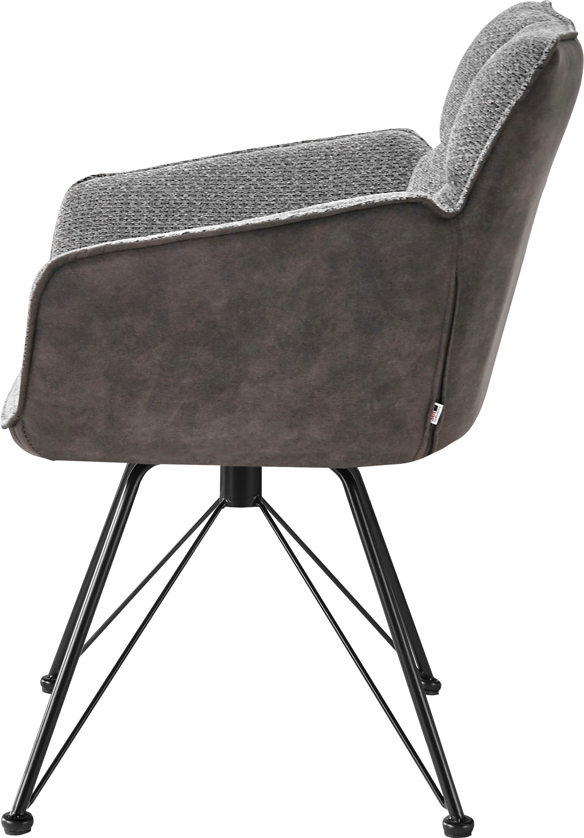 set one by Musterring Esszimmerstuhl »Frisco-B« (Set) 2 Stk.Bezug innen Chenille und außen Microfaser, Design-Gestell schwarz