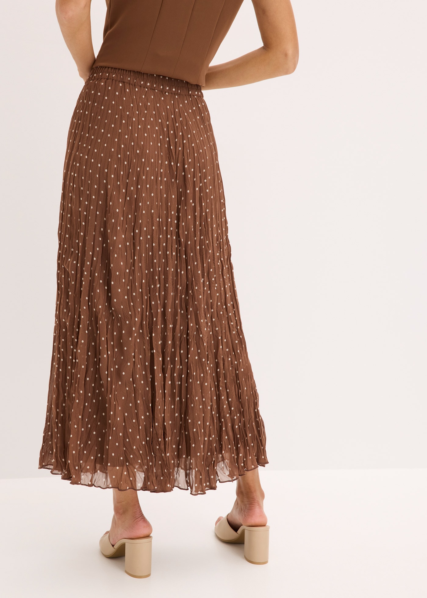 bonprix Plisseerock mit Elastikbund, in A-Linie, mit Crash-Optik