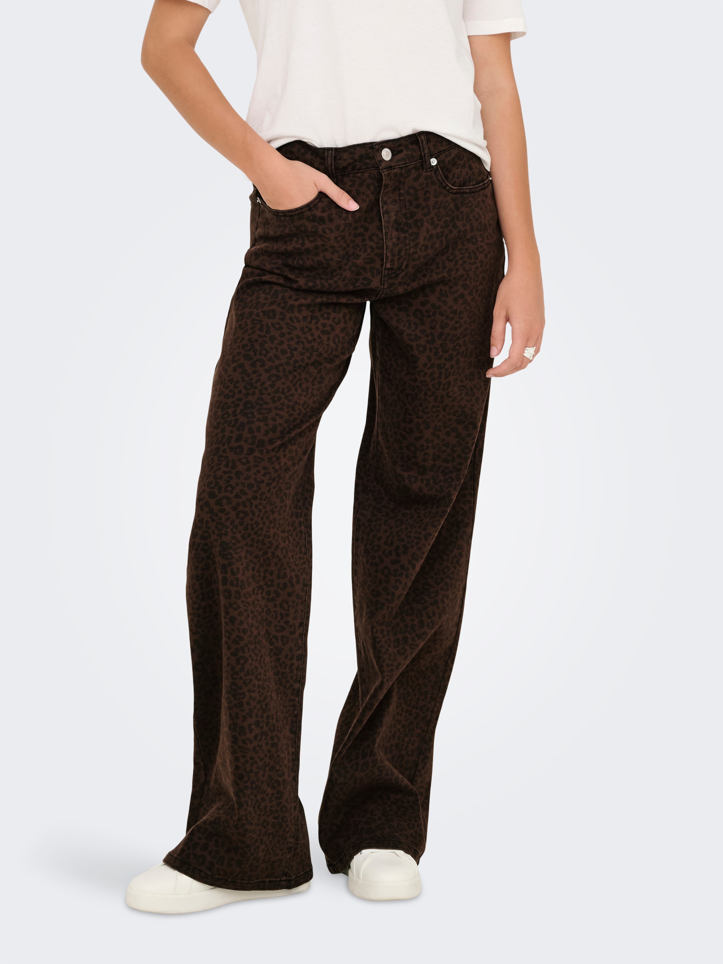 ONLY 1100000002199 »ONLMADISON HW WIDE ANIMAL PANT CC PNT« Baumwollmischung