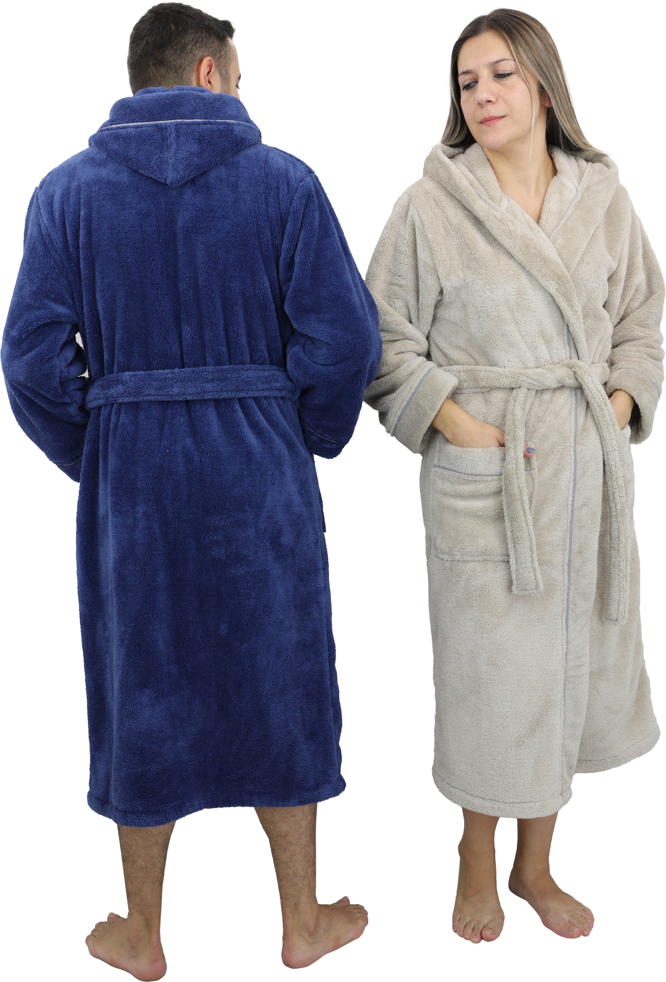 my home Unisex-Bademantel »»Lillou««, (1 St.), weiche und kuschelige Qualität, für Damen und Herren, XS-3XL