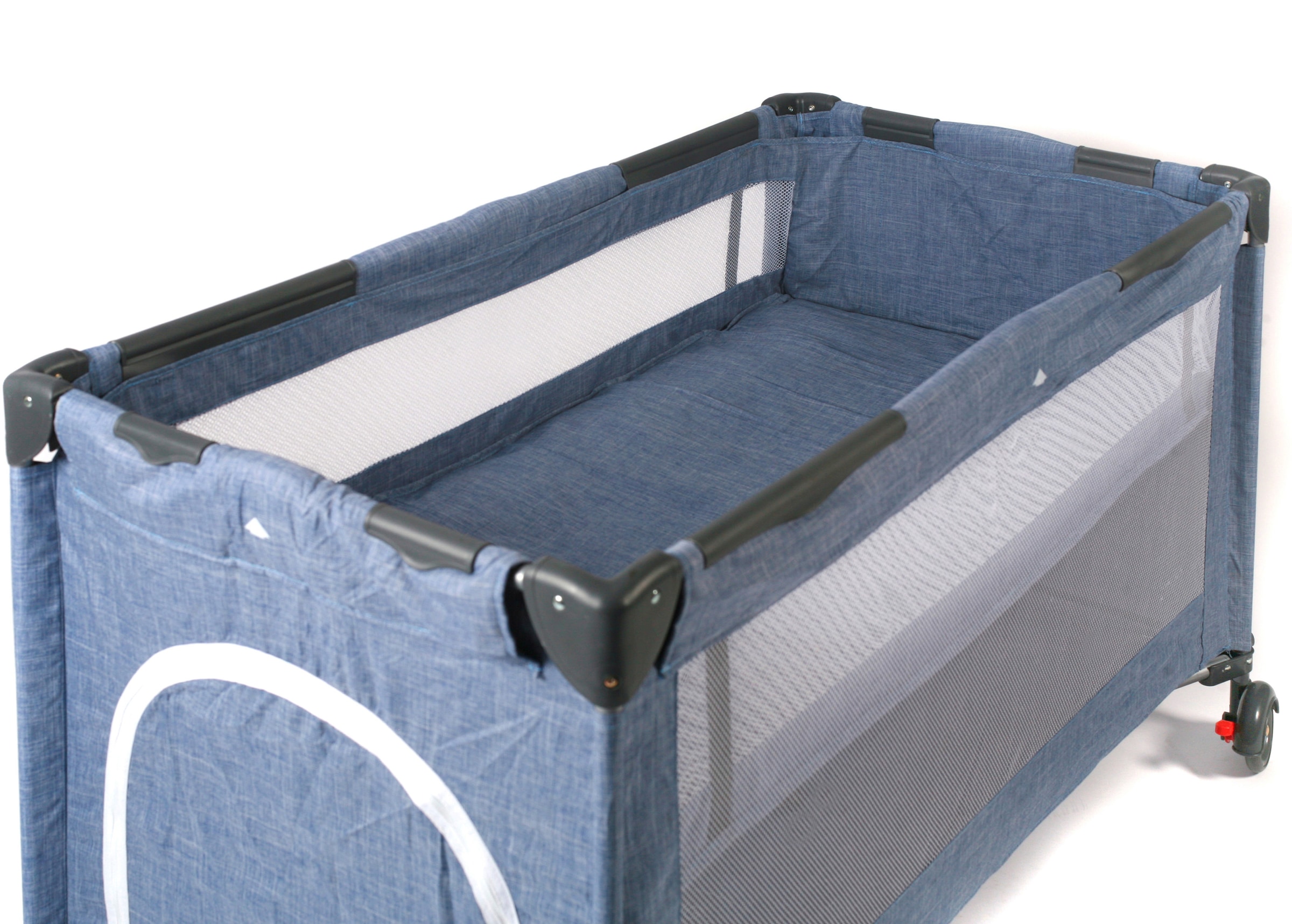 CHIC4BABY Baby-Reisebett »Luxus, Jeans Blue« inkl. Transporttasche