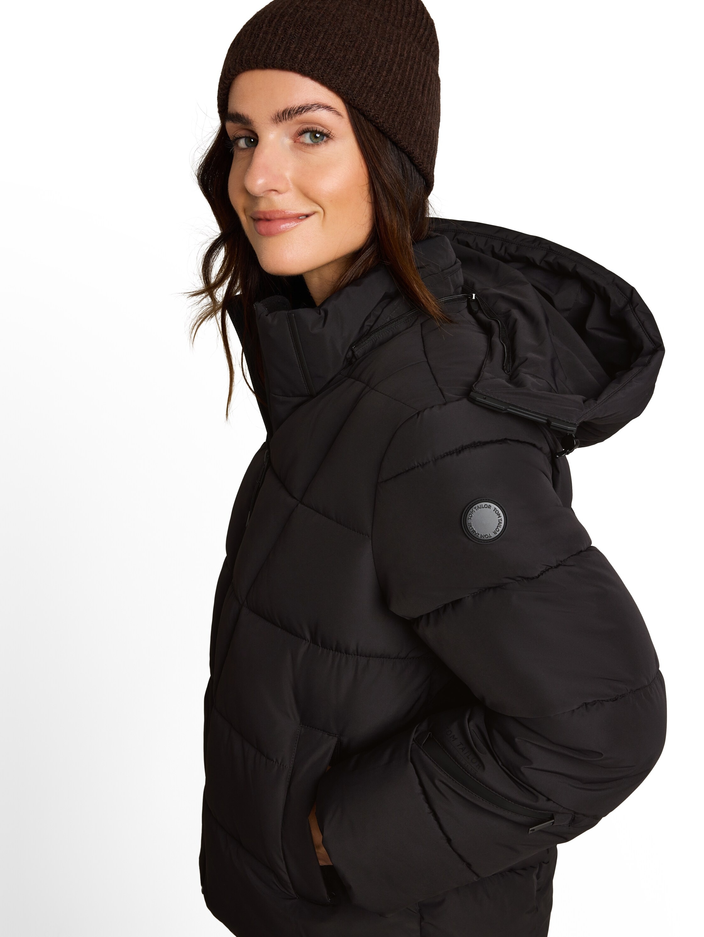 TOM TAILOR Steppjacke »Regular« mit Kapuze mit Logo Stickerei