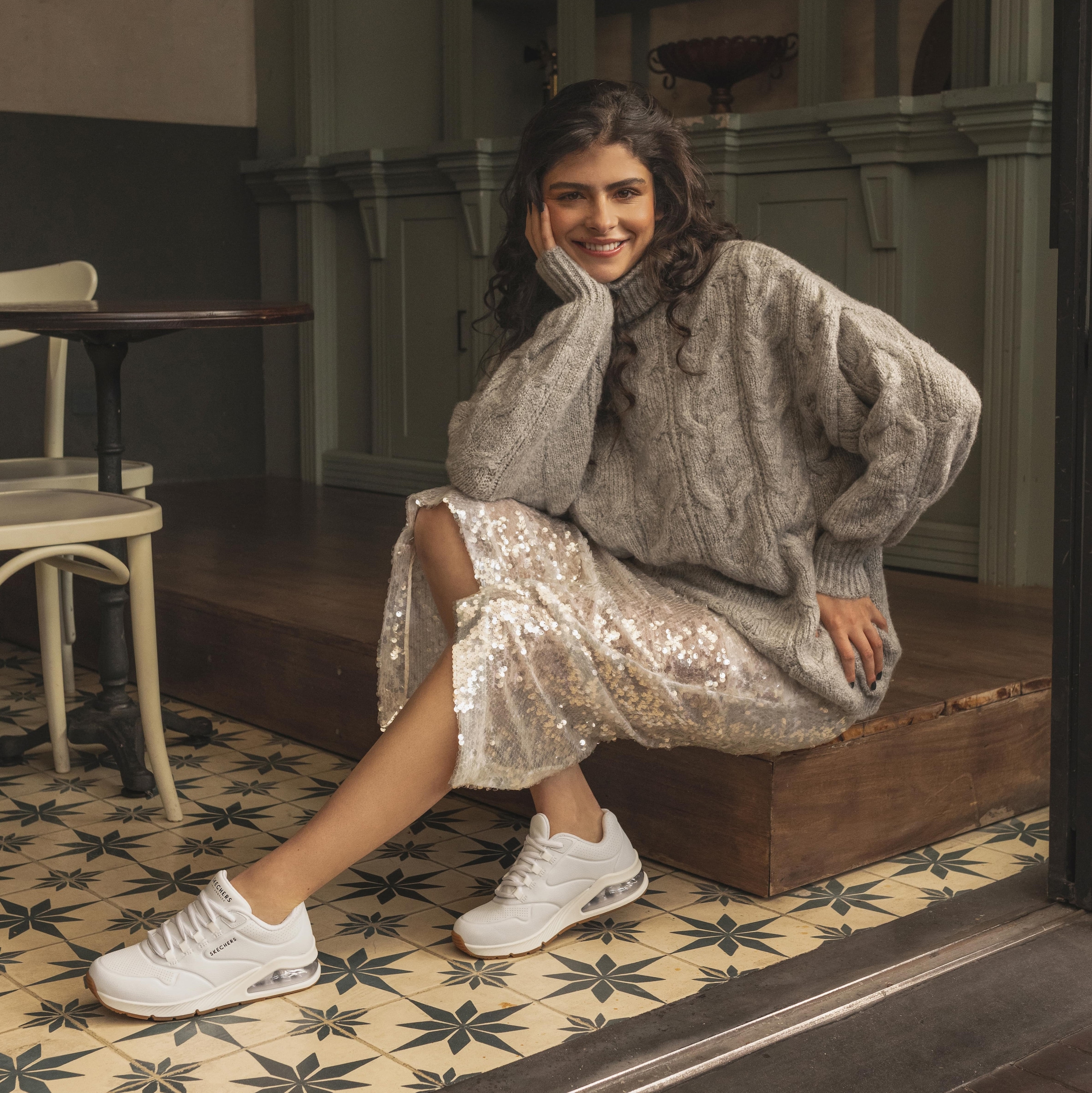 Skechers Sneaker »UNO 2-AIR AROUND YOU«  mit Skech-Air Luftkammern, Freizeitschuh, Halbschuh, Schnürschuh