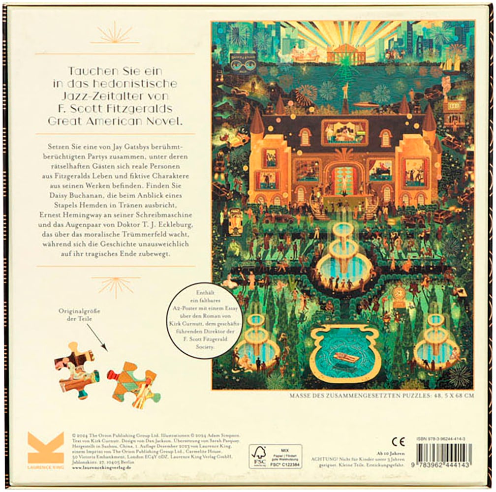 Laurence King Puzzle »Die Welt des großen Gatsby«, Inklusive A2-Poster