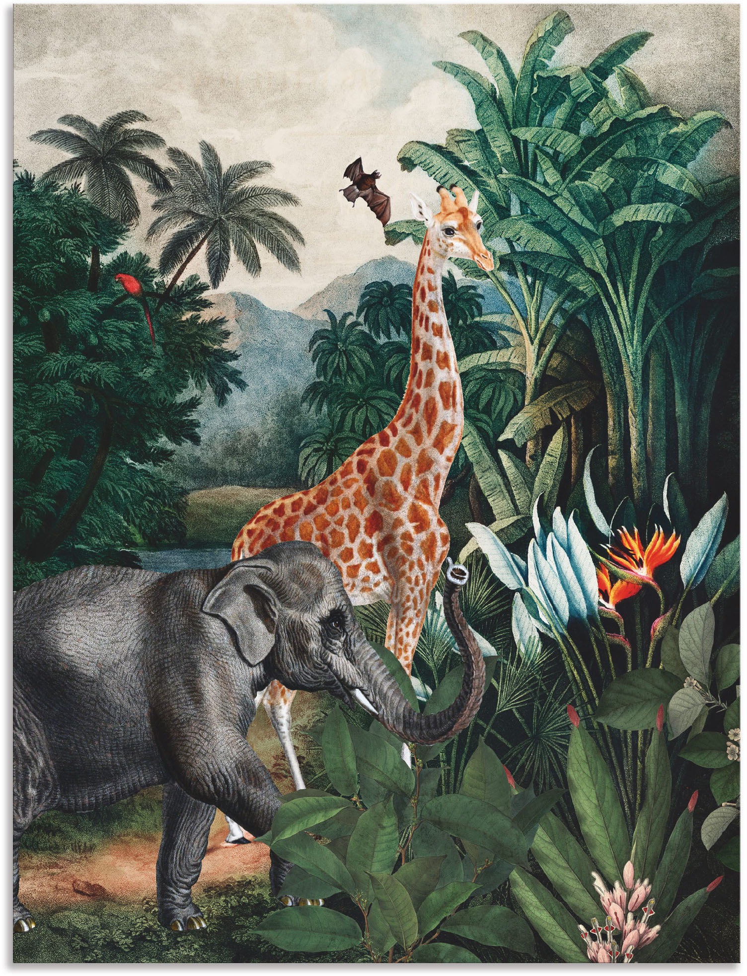Artland Wandbild »Afrikanischer Rechnung als in Poster Alubild, versch. oder Wandaufkleber Wildtiere, St.), (1 Dschungel«, auf bestellen Größen Leinwandbild