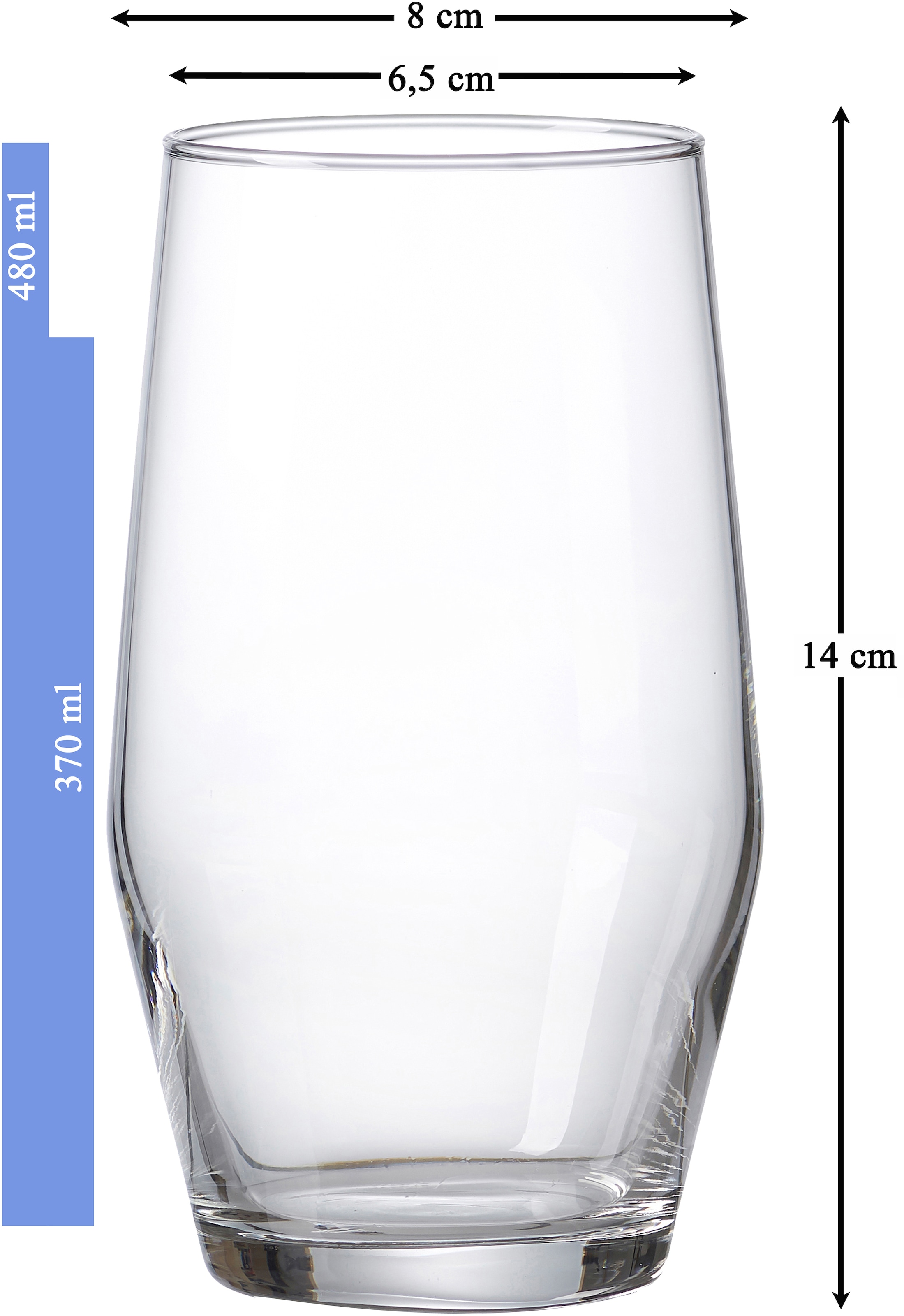 Ritzenhoff & Breker Longdrinkglas »Salsa«, (Set, 6 tlg.), robust und kristallklar, 6-teilig