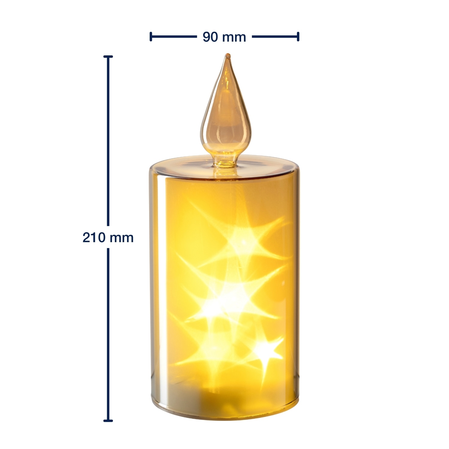 LEONARDO LED Dekolicht »Capanna«, Glaskerze in festlichem Design mit Lüstertechnik