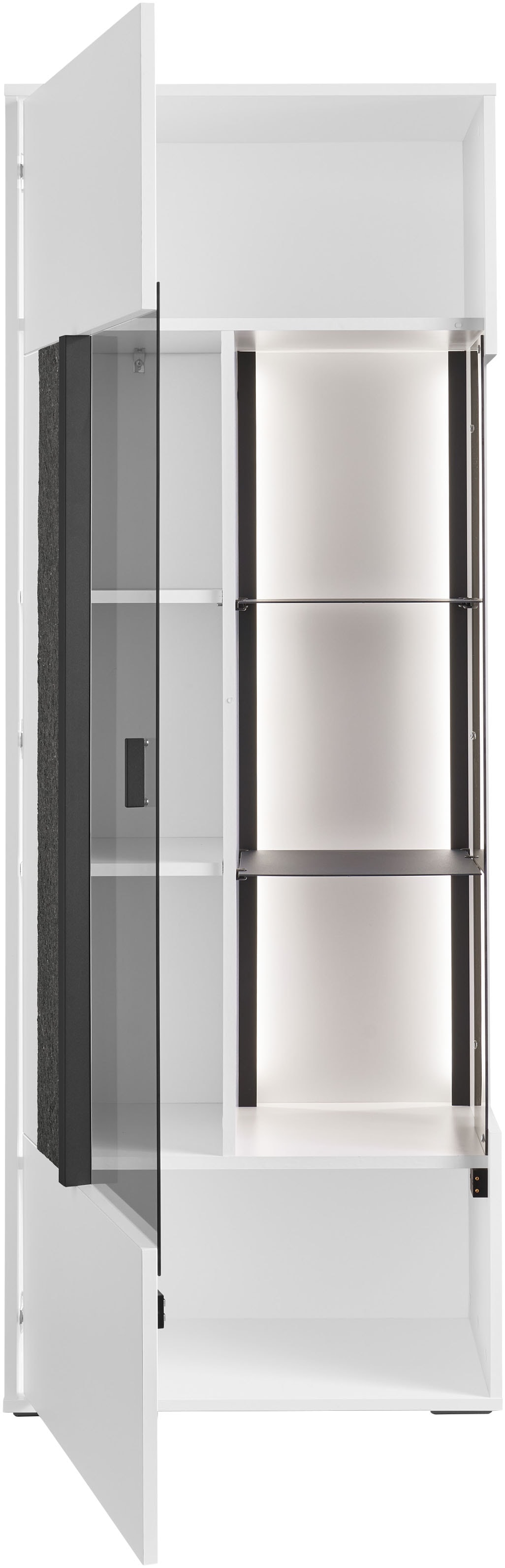 set one by Musterring Vitrine »Deltona«, mit Sandsteinelement, inkl. Beleuchtung, zwei Farben, B64 x H170 cm