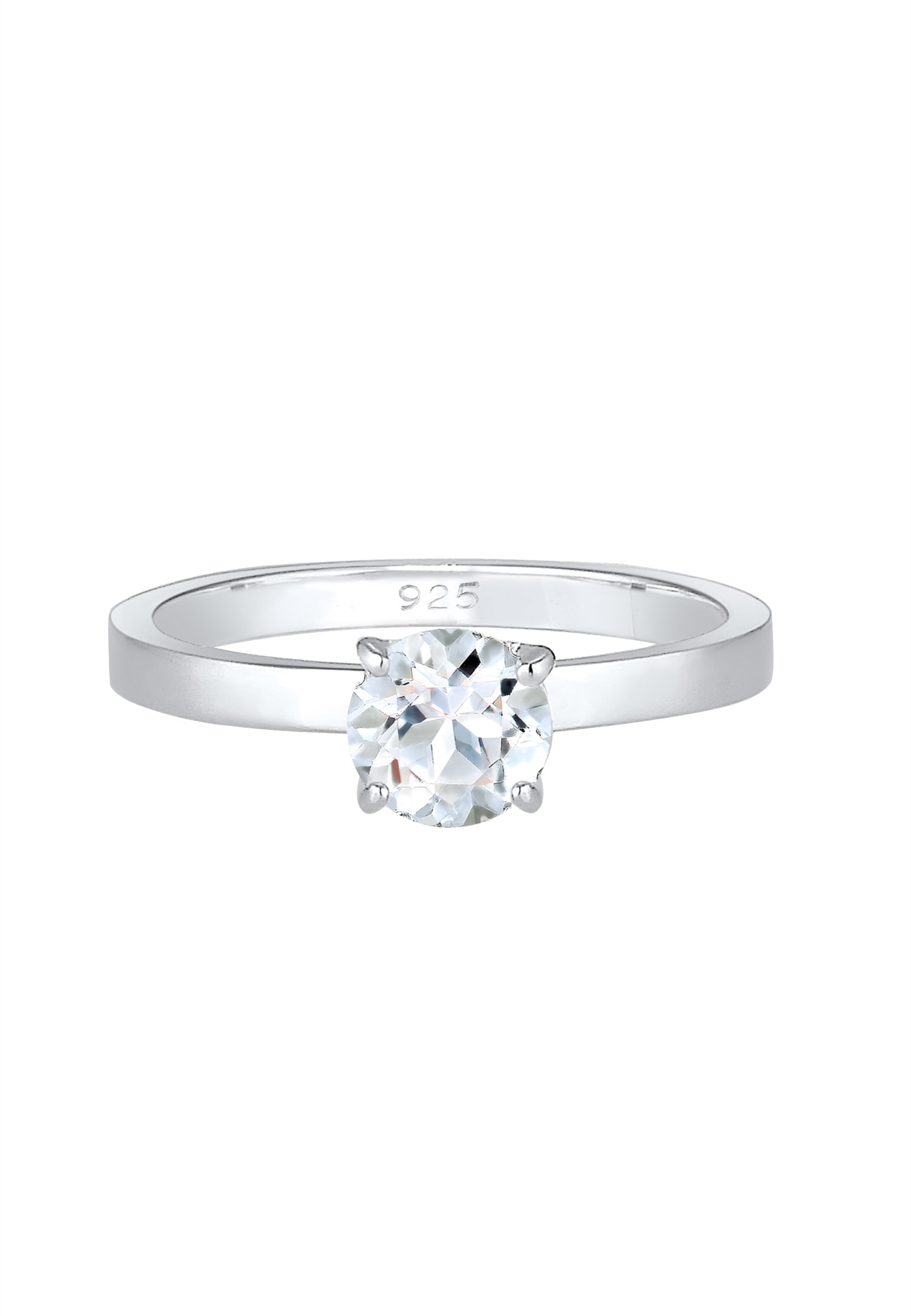 Elli Premium Verlobungsring »Ring Solitär Topas Weiß 925 Sterling Silber«