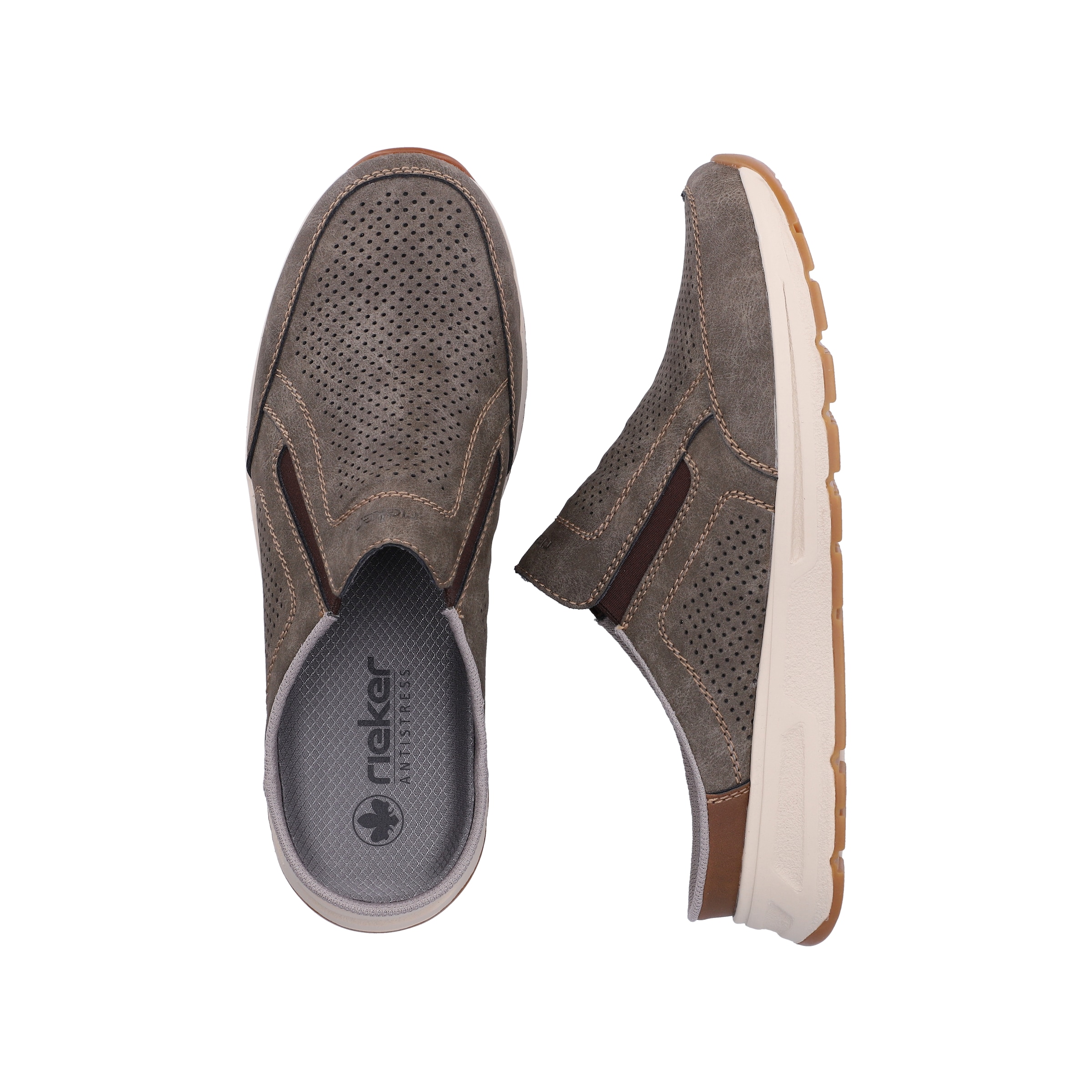 Rieker Clog  Sommerschuh, Hausschuh mit seitlichen Stretcheinsätzen