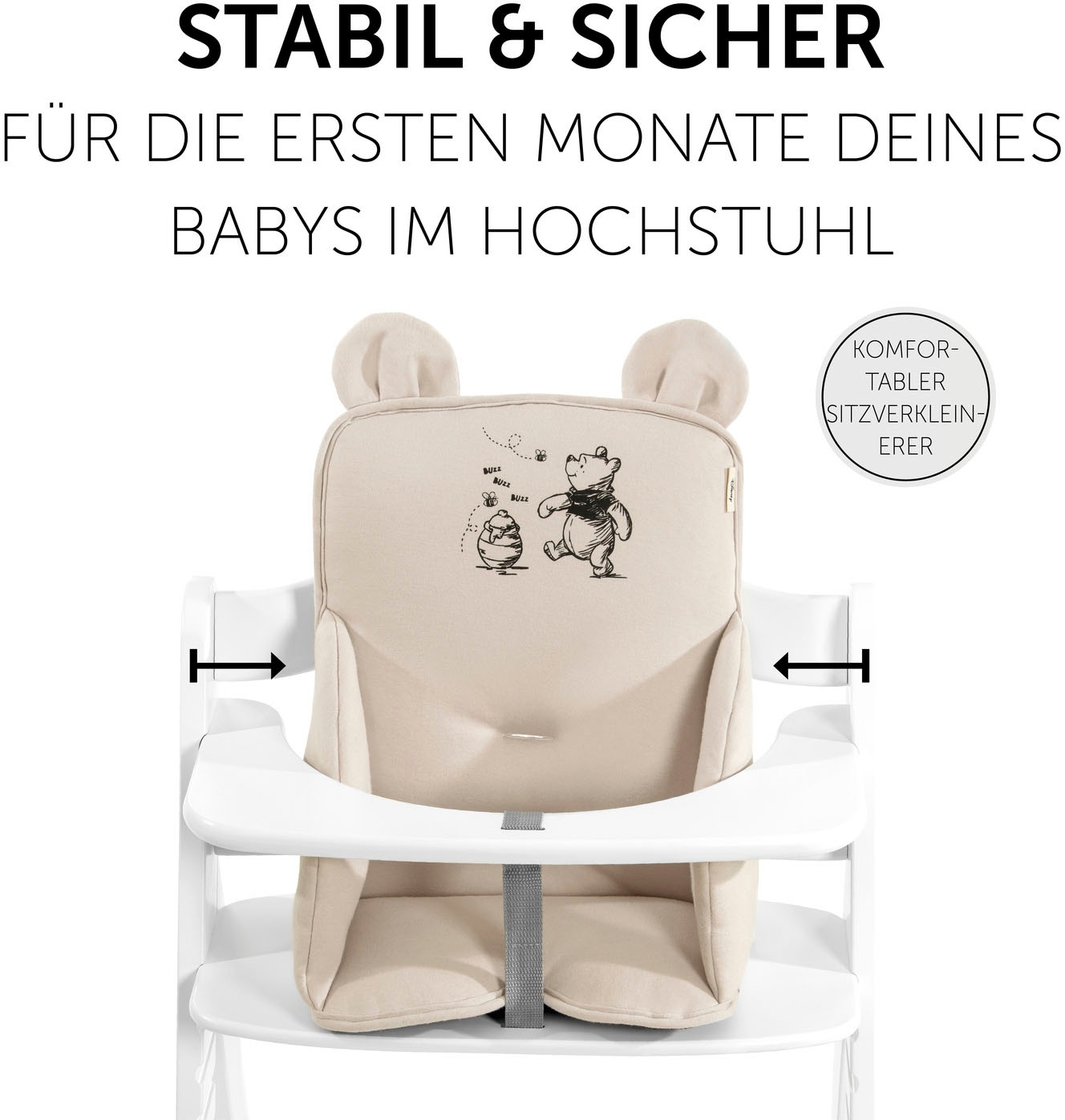 Hauck Sitzverkleinerer »Alpha Cosy Select, Winnie the Pooh beige«, für den ALPHA+ Holzhochstuhl