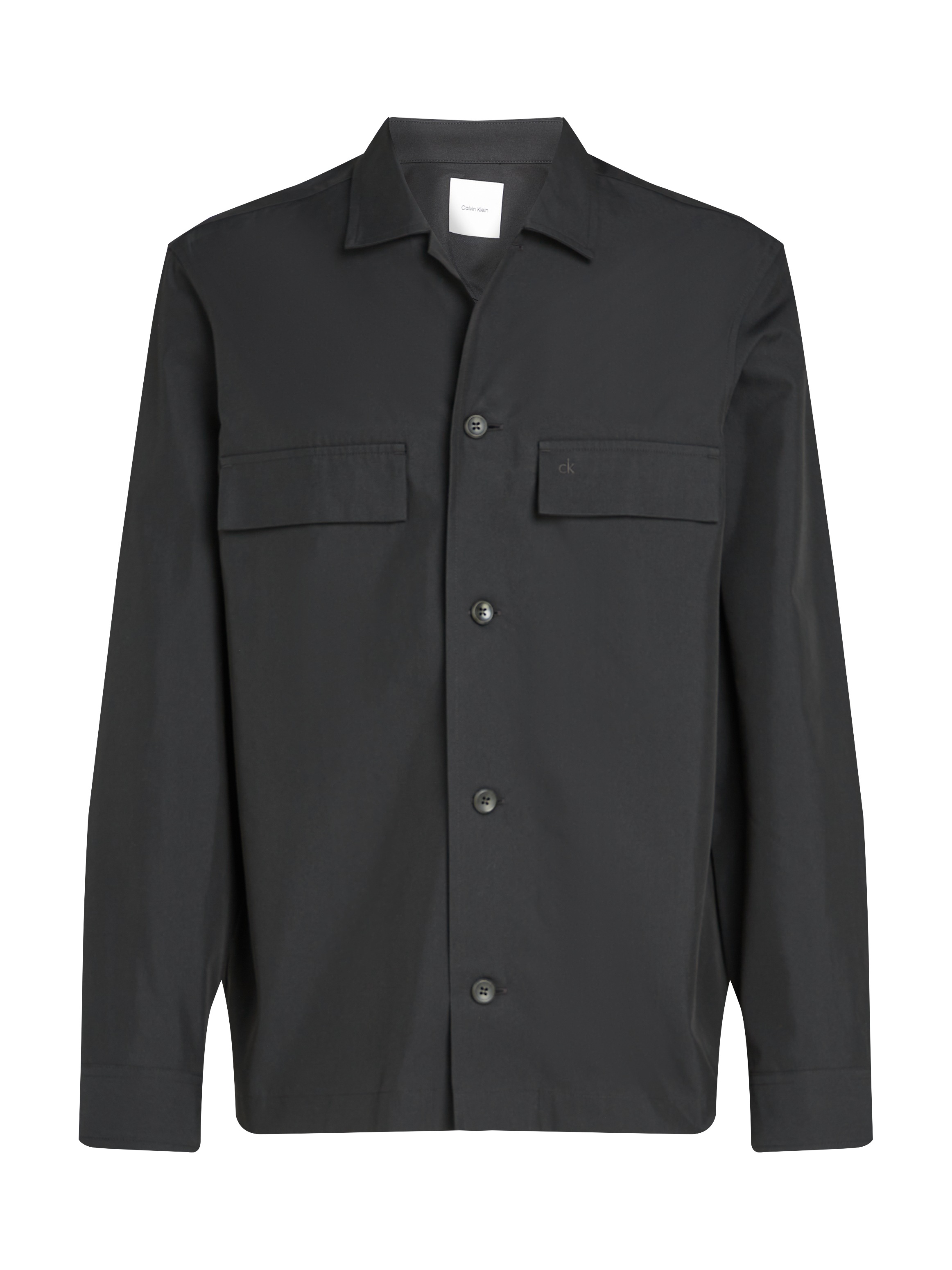 Calvin Klein Langarmhemd »COTTON BLEND OVERSHIRT«, mit Logoprint