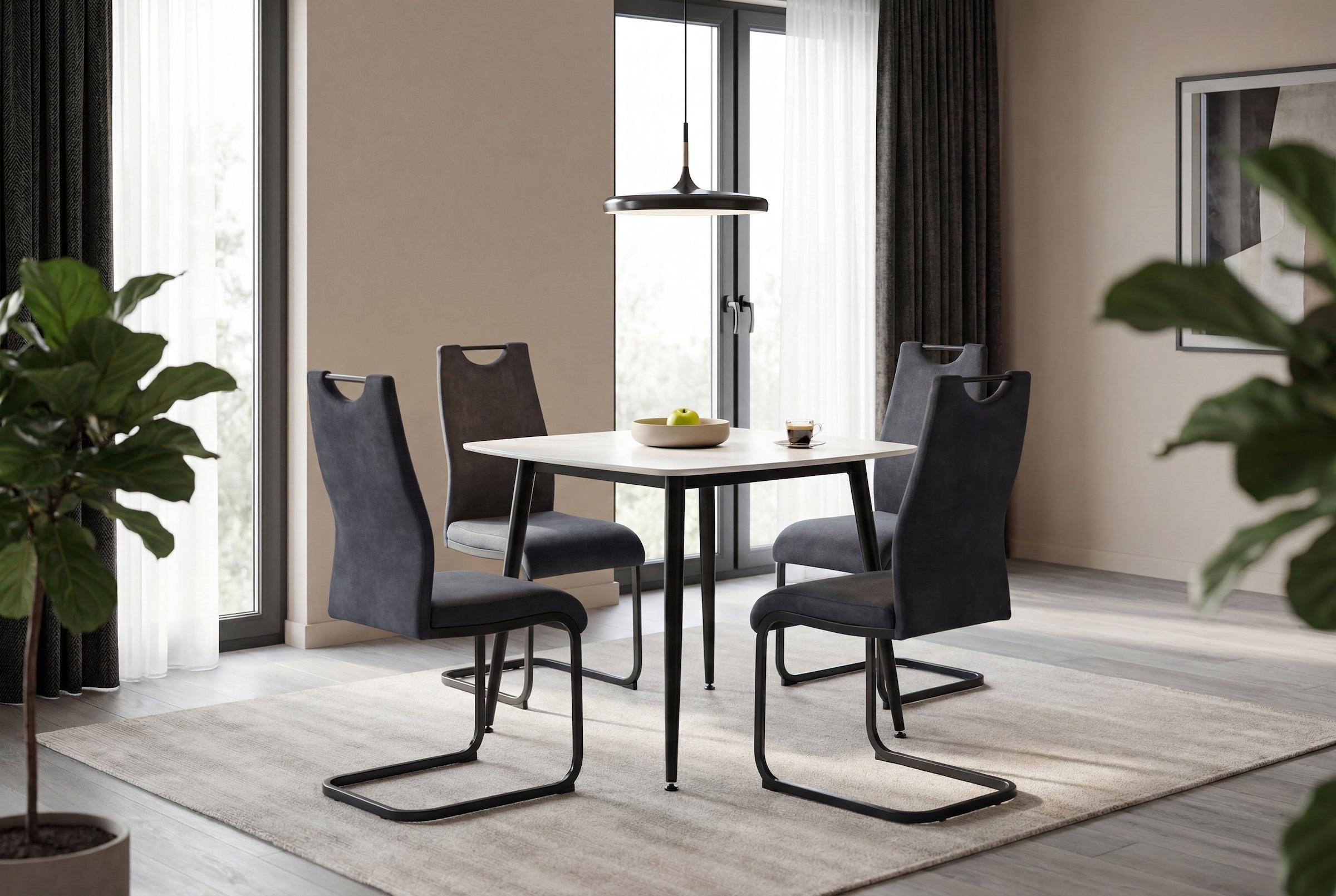 byLIVING Freischwinger »CAPRI« (Set) 2 Stk.Microfaser, bis 110 kg, Schaumstoff, Schwingstuhlgestell, mit Griff