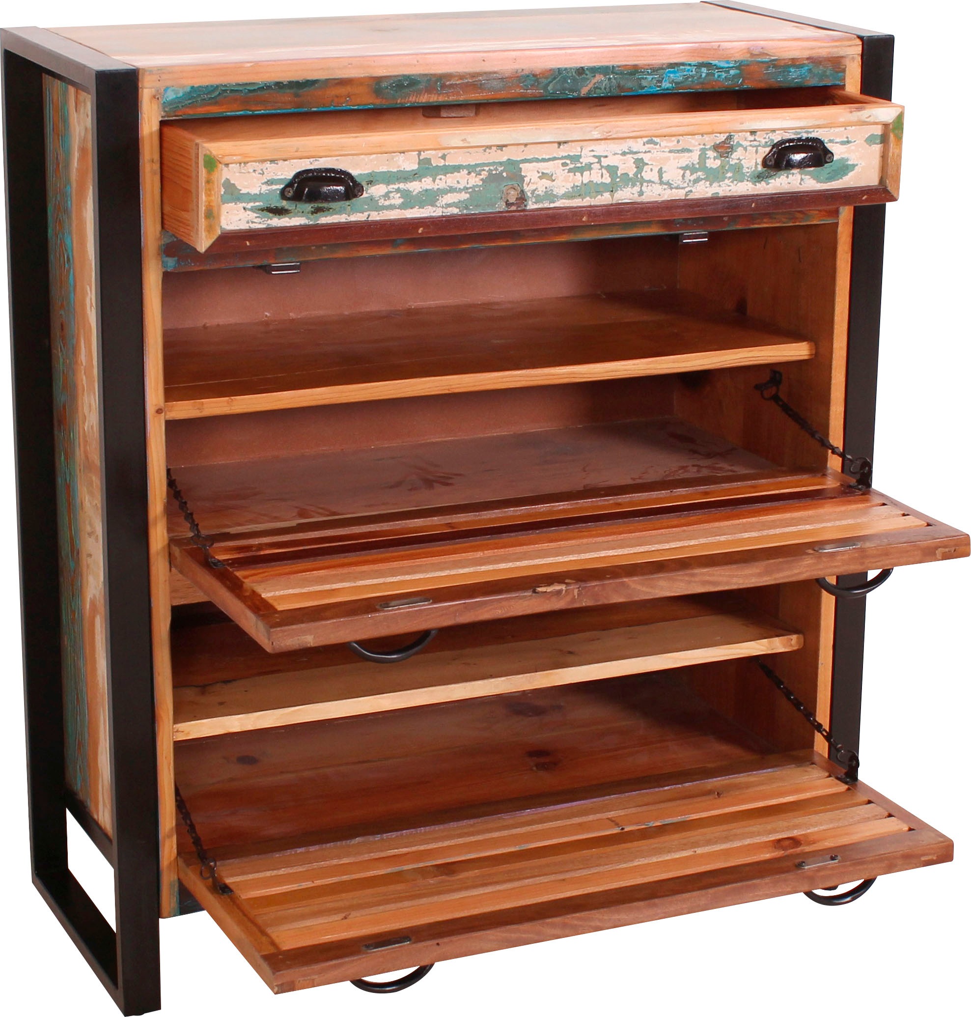 SIT Garderoben-Set »Fiume«, (7 St.), im Vintage Stil, rcyceltes Altholz in Lamellen Optik