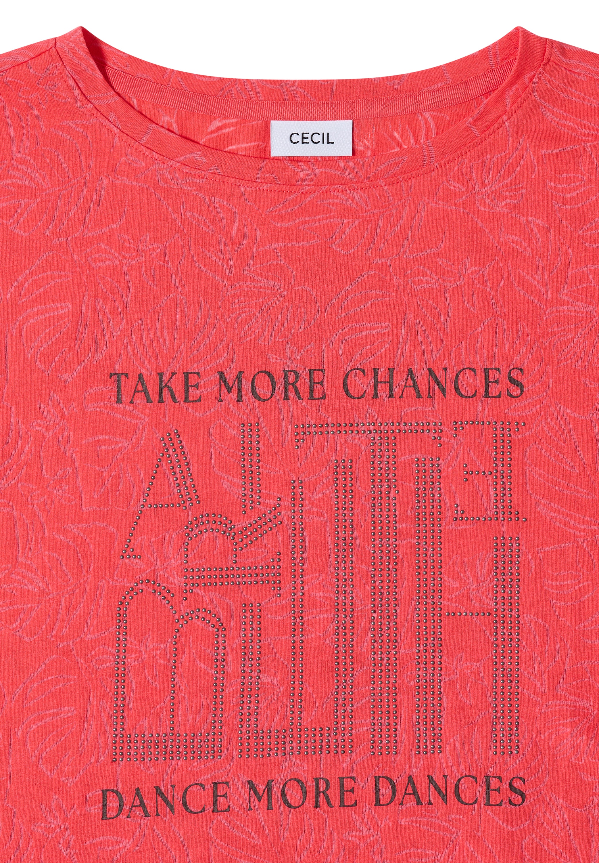 Cecil Print-Shirt Sommershirt, Elastikbund, Ausbrenner-Optik