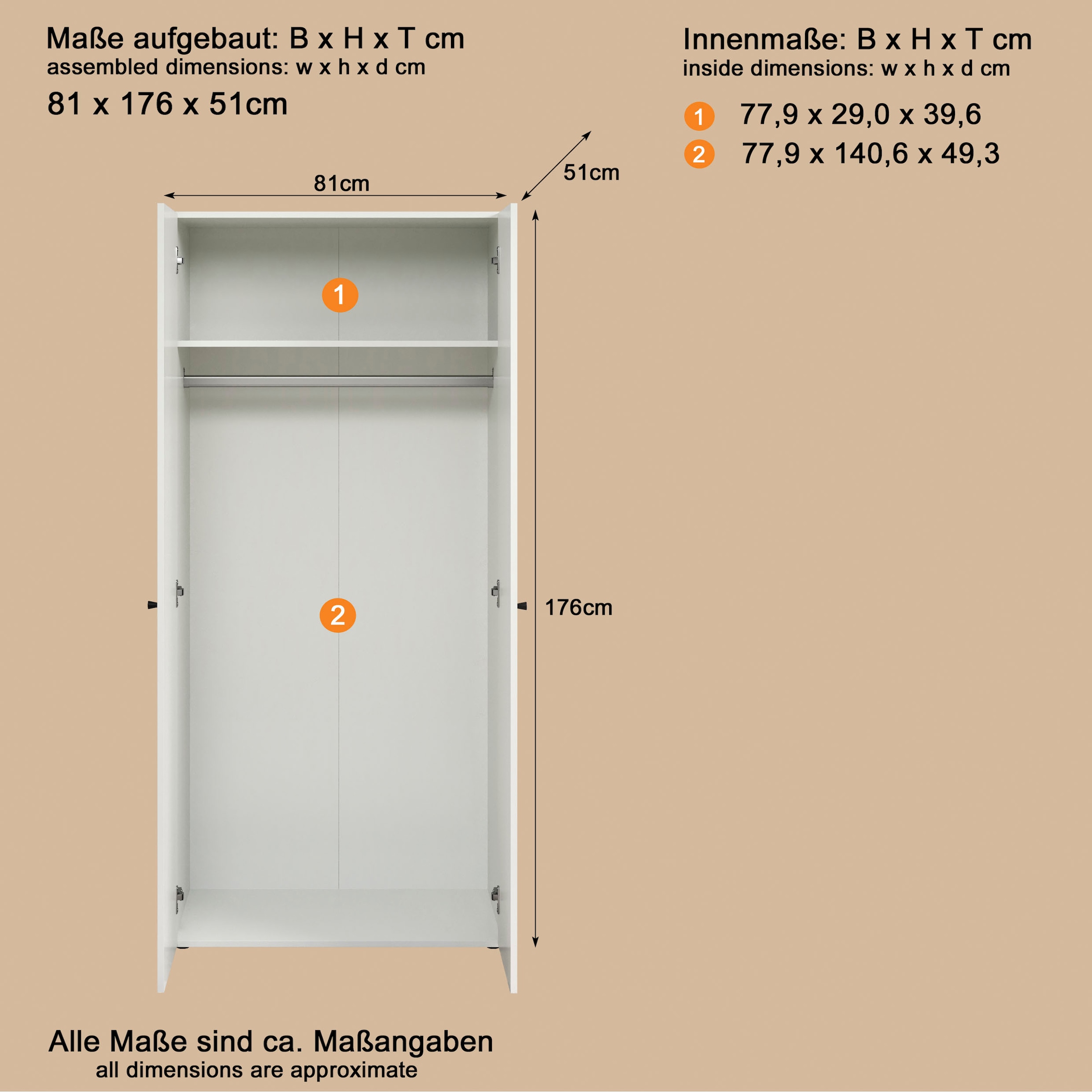 INOSIGN Kleiderschrank »Jersey Schlafzimmerschrank Garderobe Bestseller Schrank« Multischrank Wäscheschrank Hochschrank,  Drehtürenschrank mit modernen Griffen Otto´s Choice